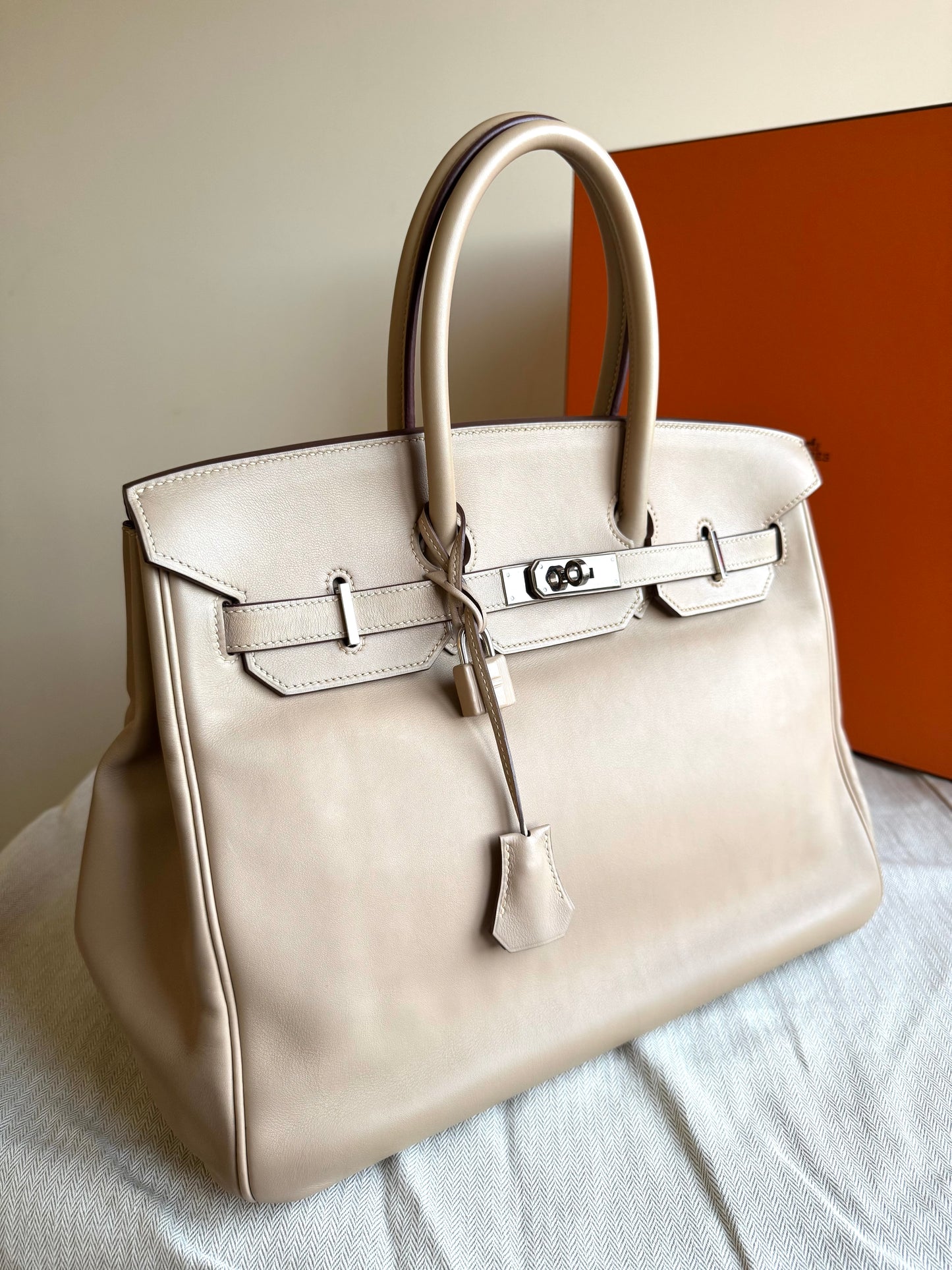 Pre-owned Hermès Birkin 35 Trench Swift Leather Bag