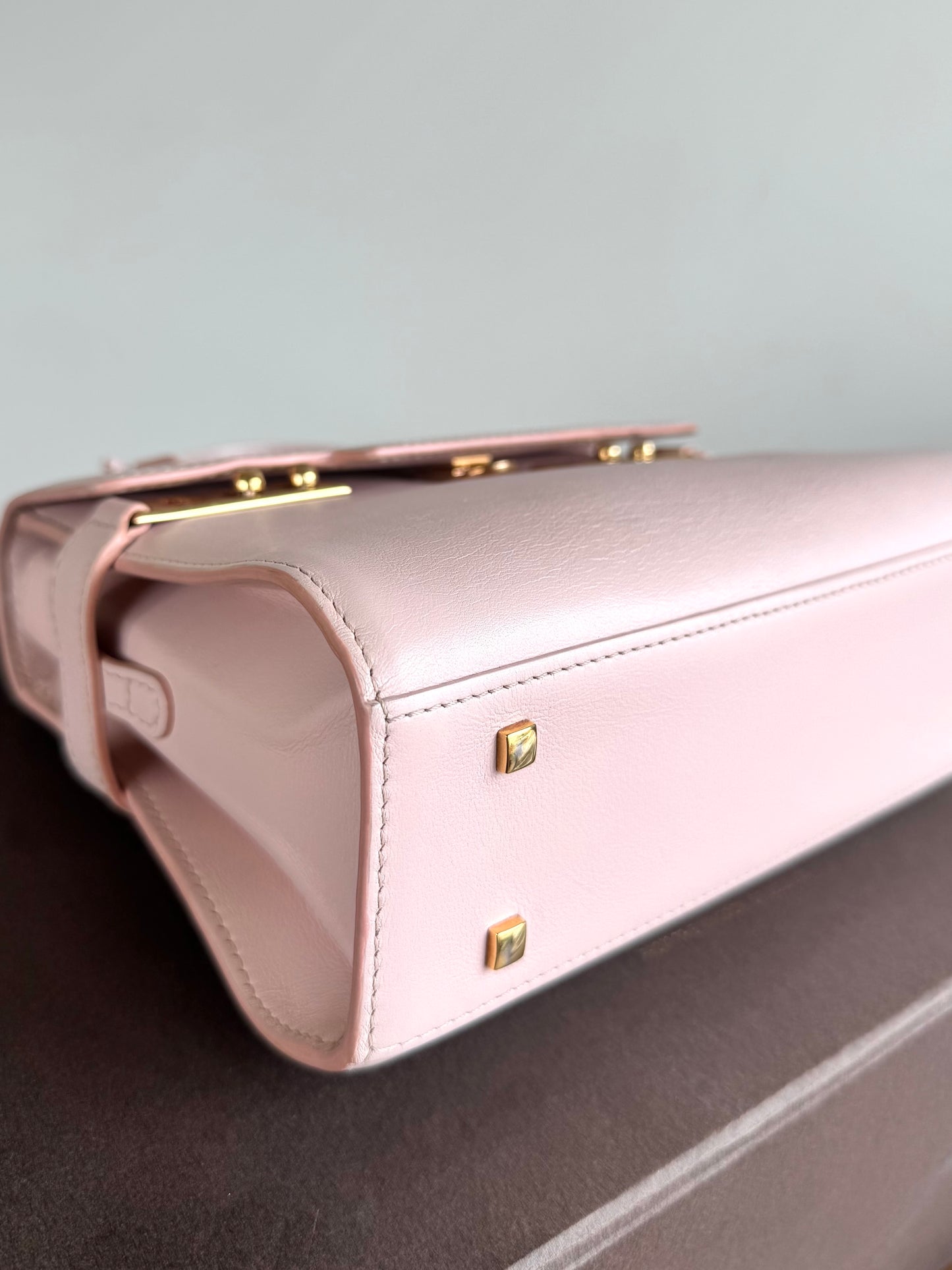 Pre-owned Delvaux Tempête PM Nude Rose Calfskin Bag