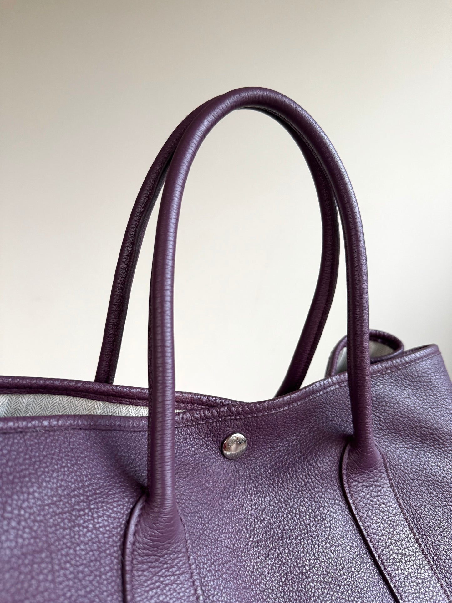 Pre-owned Hermès Garden Party 36 Purple Negonda Leather Tote Bag