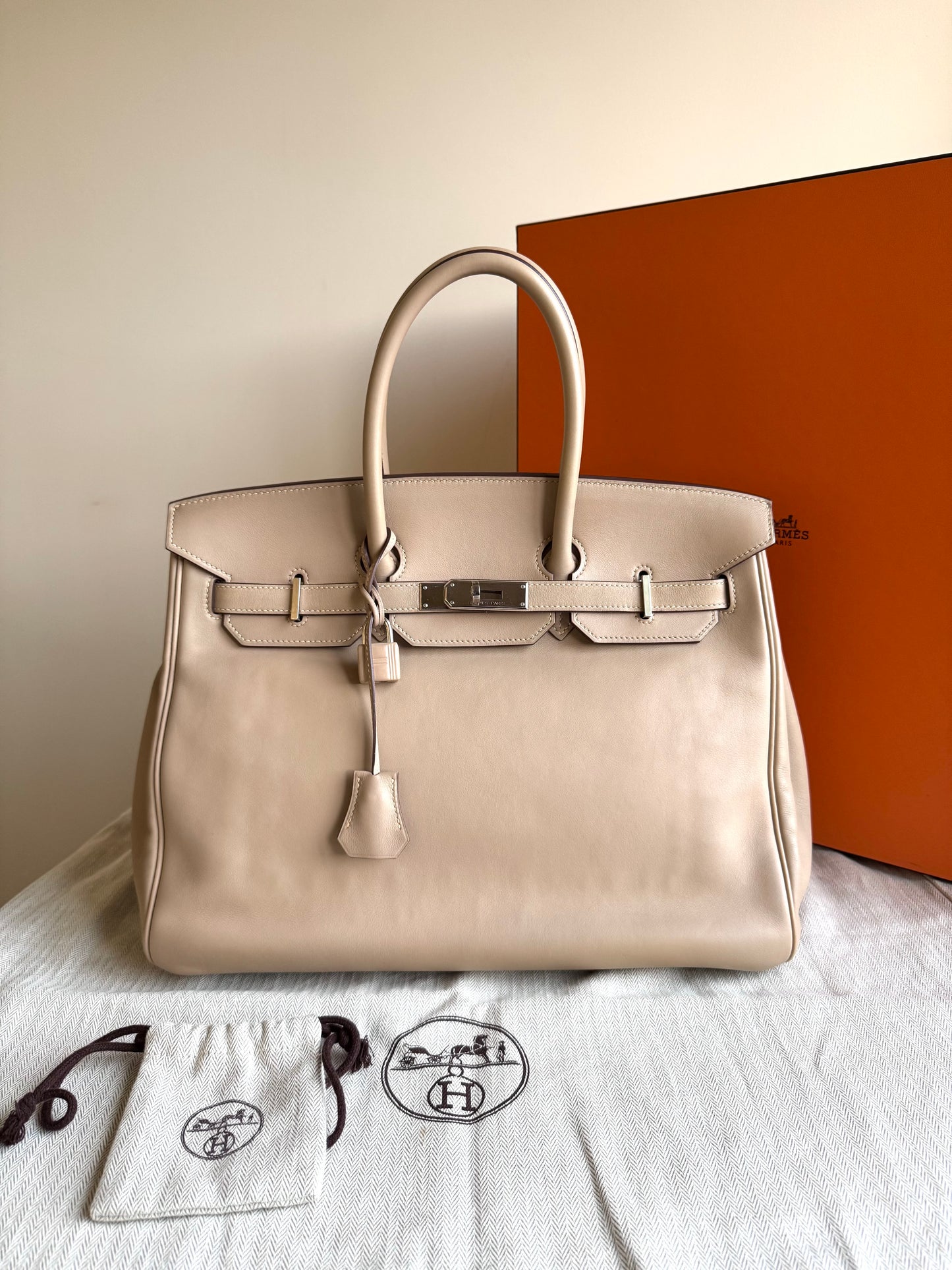 Pre-owned Hermès Birkin 35 Trench Swift Leather Bag