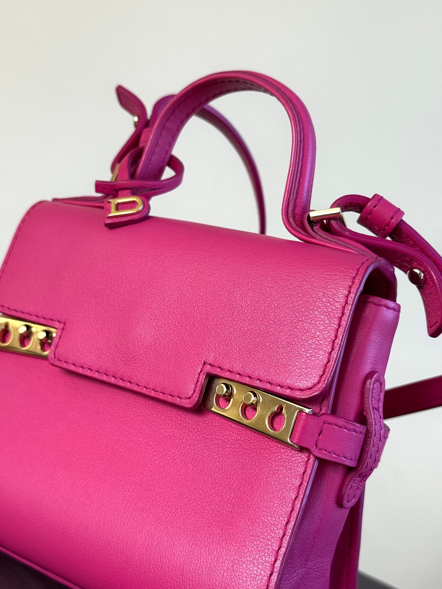 Pre-owned Delvaux Tempête Micro Pink Calfskin Bag