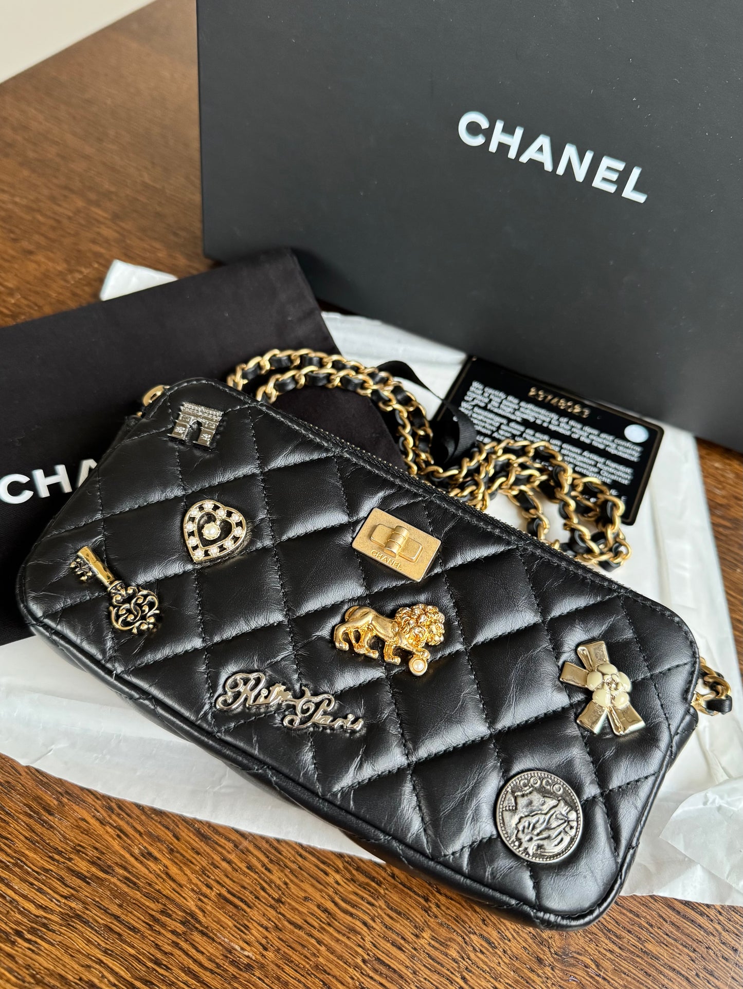 Pre-owned Chanel 2.55 Chain Wallet Lucky Charms Clutch Bag