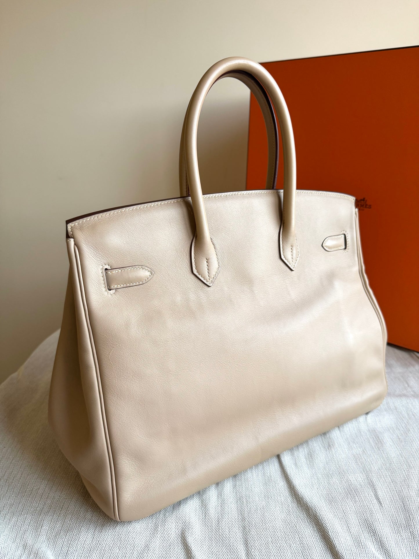 Pre-owned Hermès Birkin 35 Trench Swift Leather Bag