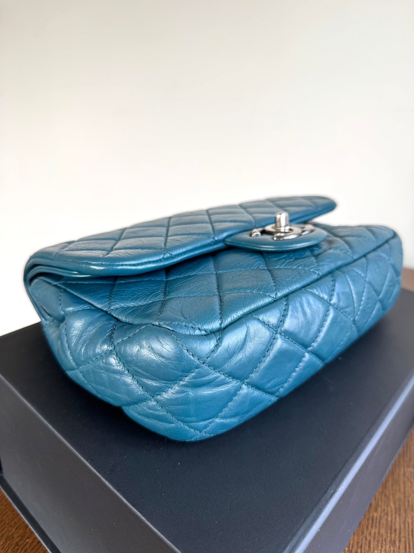 Pre-owned Chanel Paris-Dallas CC Blue Aged Calfskin Double Flap Bag