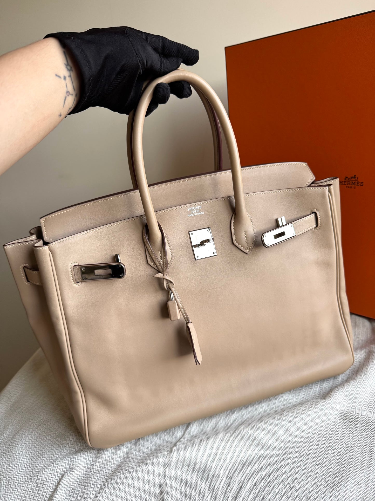 Pre-owned Hermès Birkin 35 Trench Swift Leather Bag
