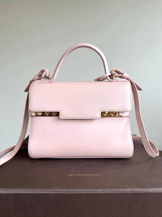 Pre-owned Delvaux Tempête PM Nude Rose Calfskin Bag