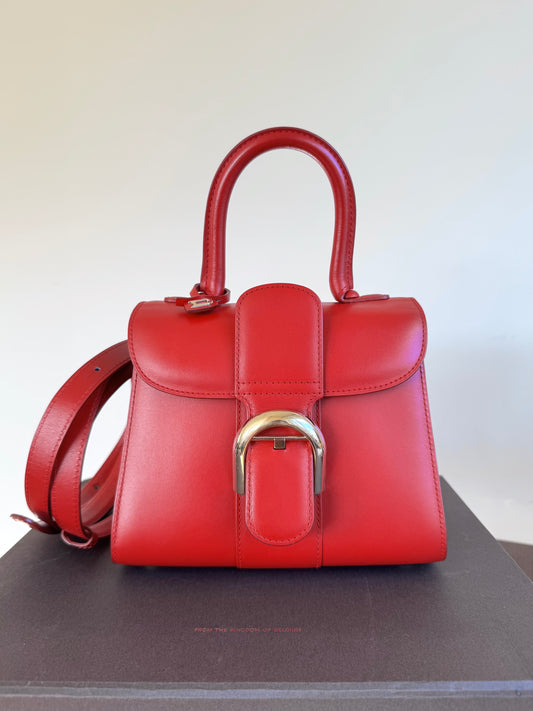 Pre-owned Delvaux Brillant Mini Red Box Calf Bag