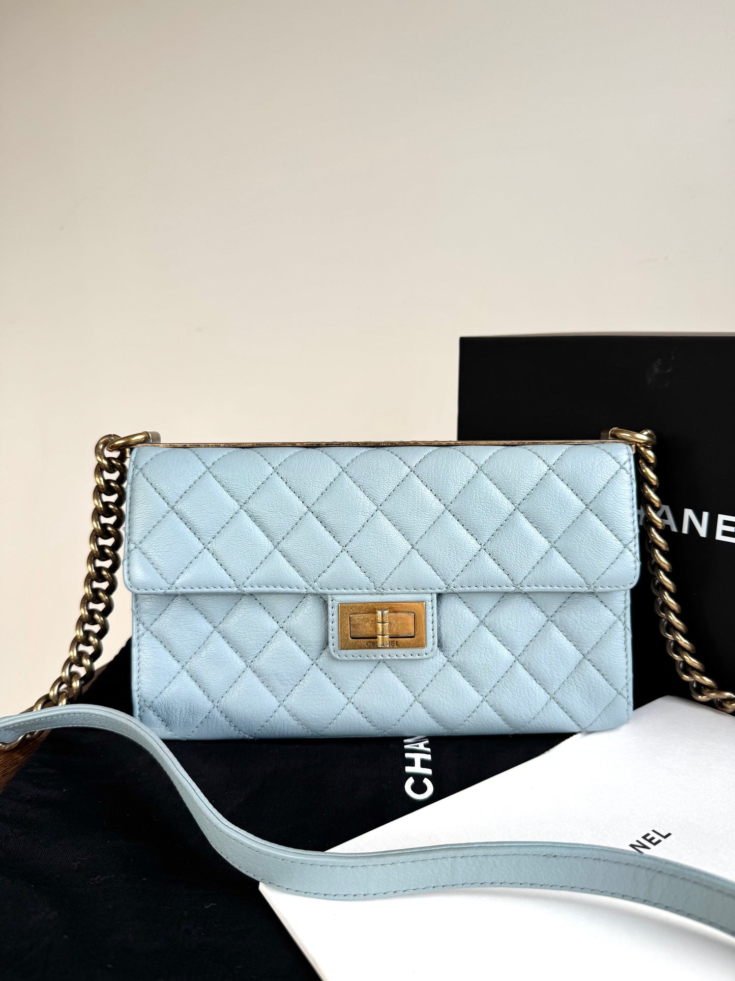 Pre-owned Chanel Trendy Reissue Mademoiselle Blue Leather Flap Bag