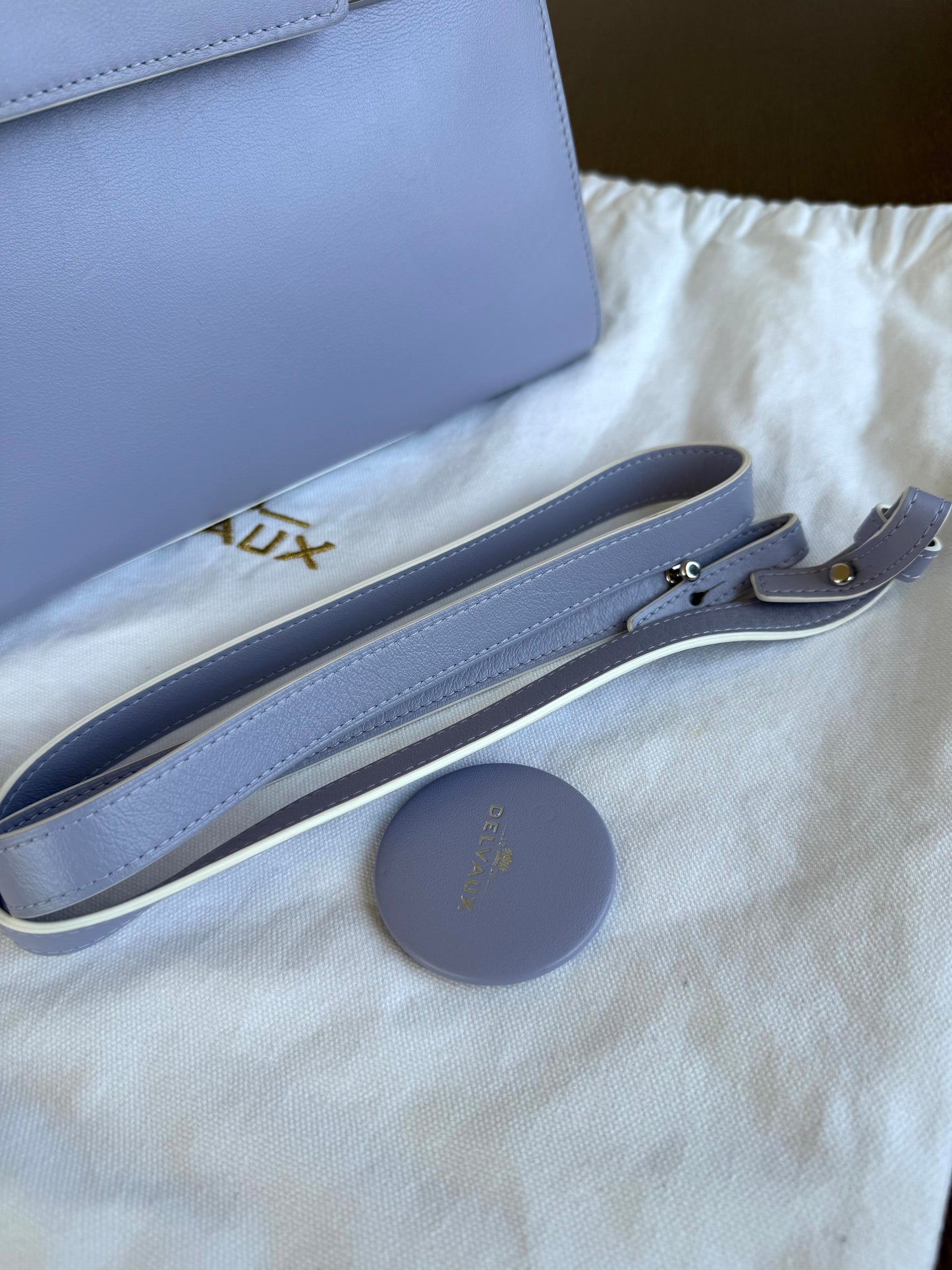 Pre-owned Delvaux Tempête MM Lavender Leather Bag