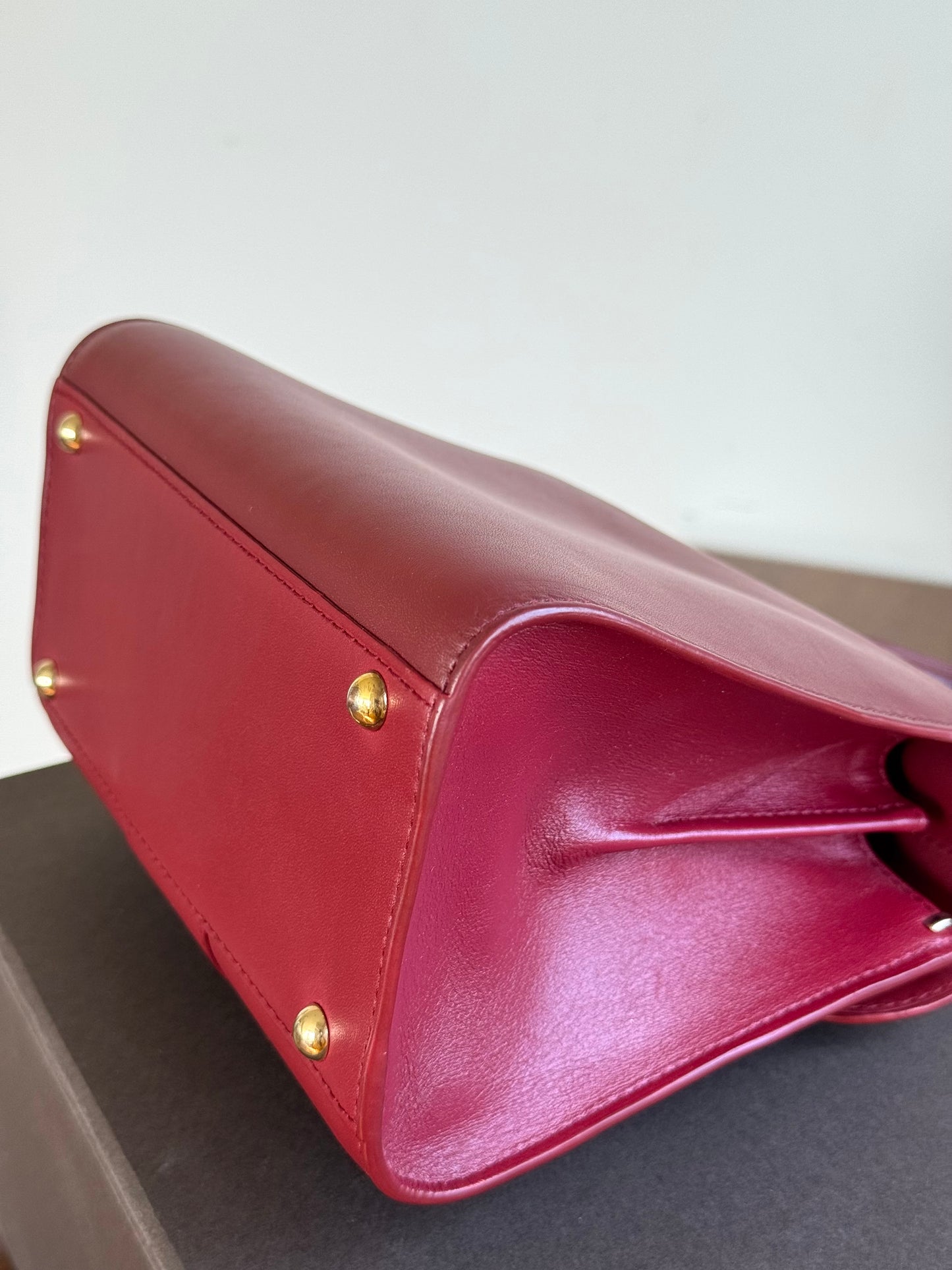 Pre-owned Delvaux Brillant Mini Burgundy Leather Bag