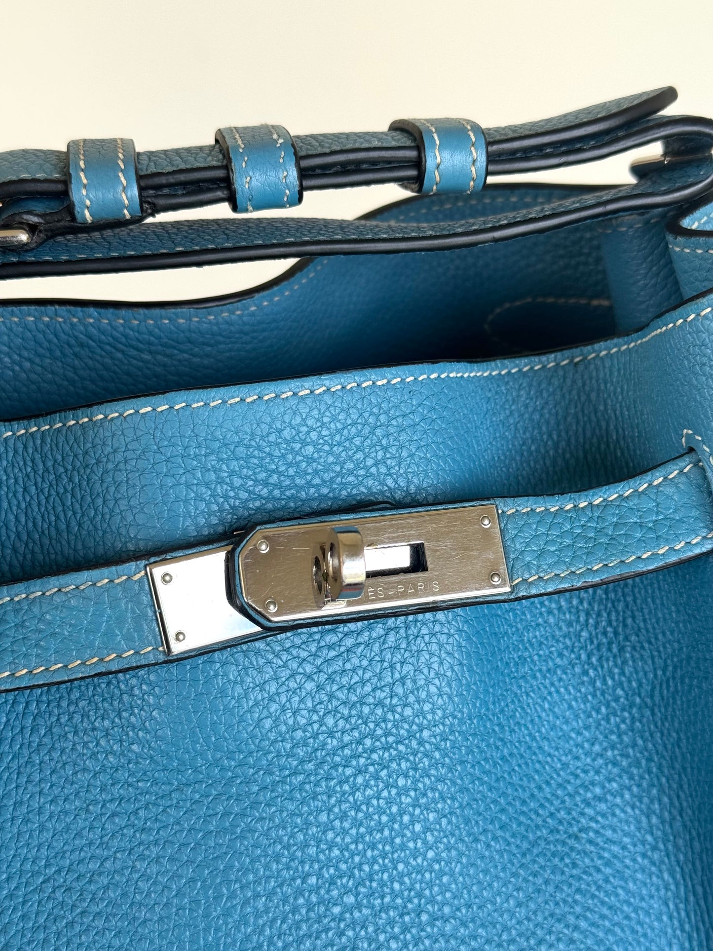 Pre-owned Hermès So Kelly 26 Blue Izmir Togo Shoulder Bag