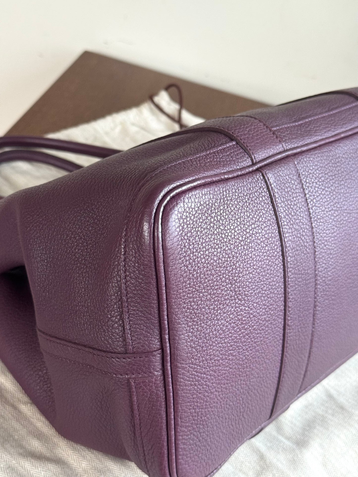 Pre-owned Hermès Garden Party 36 Purple Negonda Leather Tote Bag