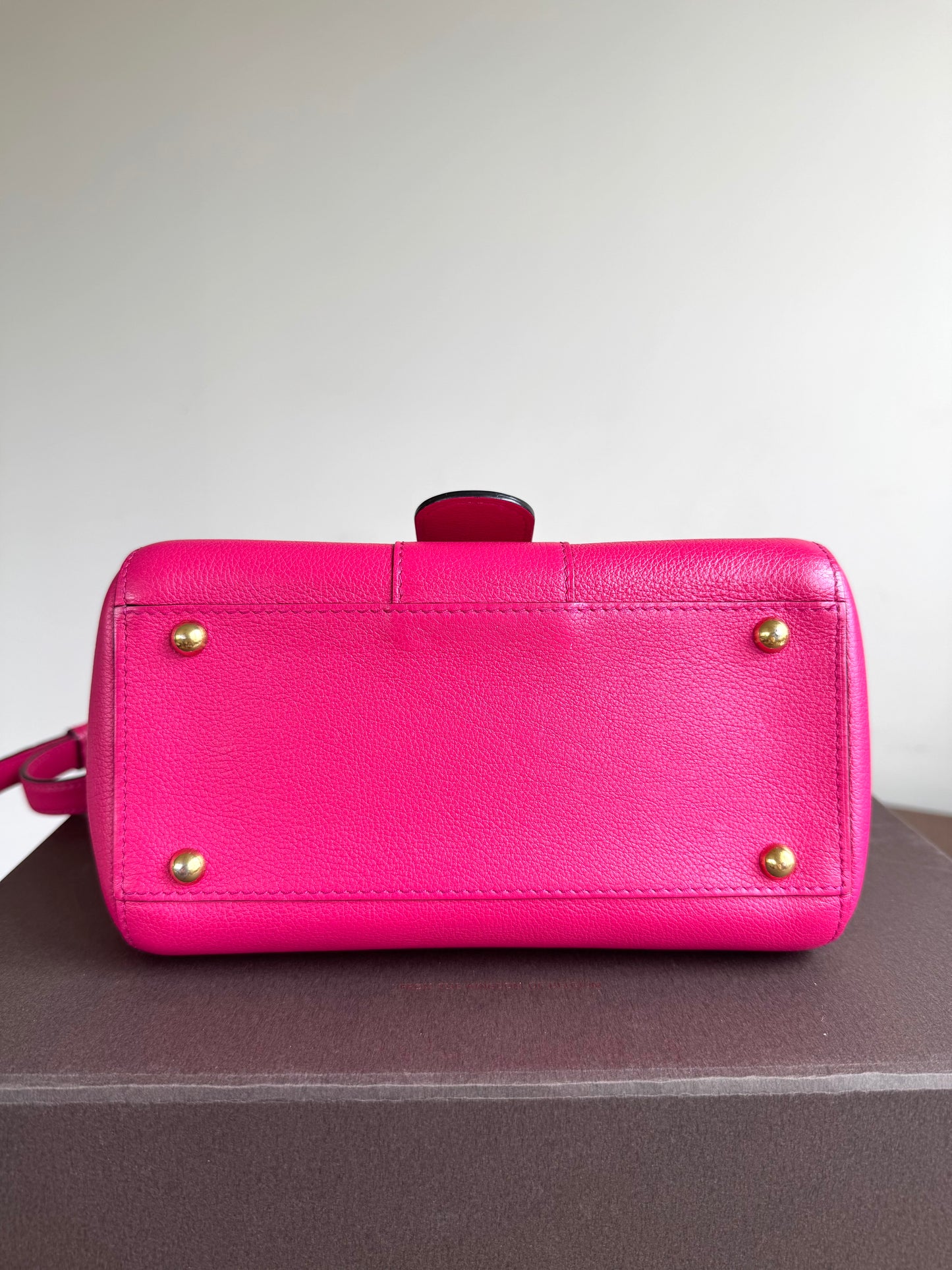 Pre-owned Delvaux Brillant Mini Indian Rose Leather Bag