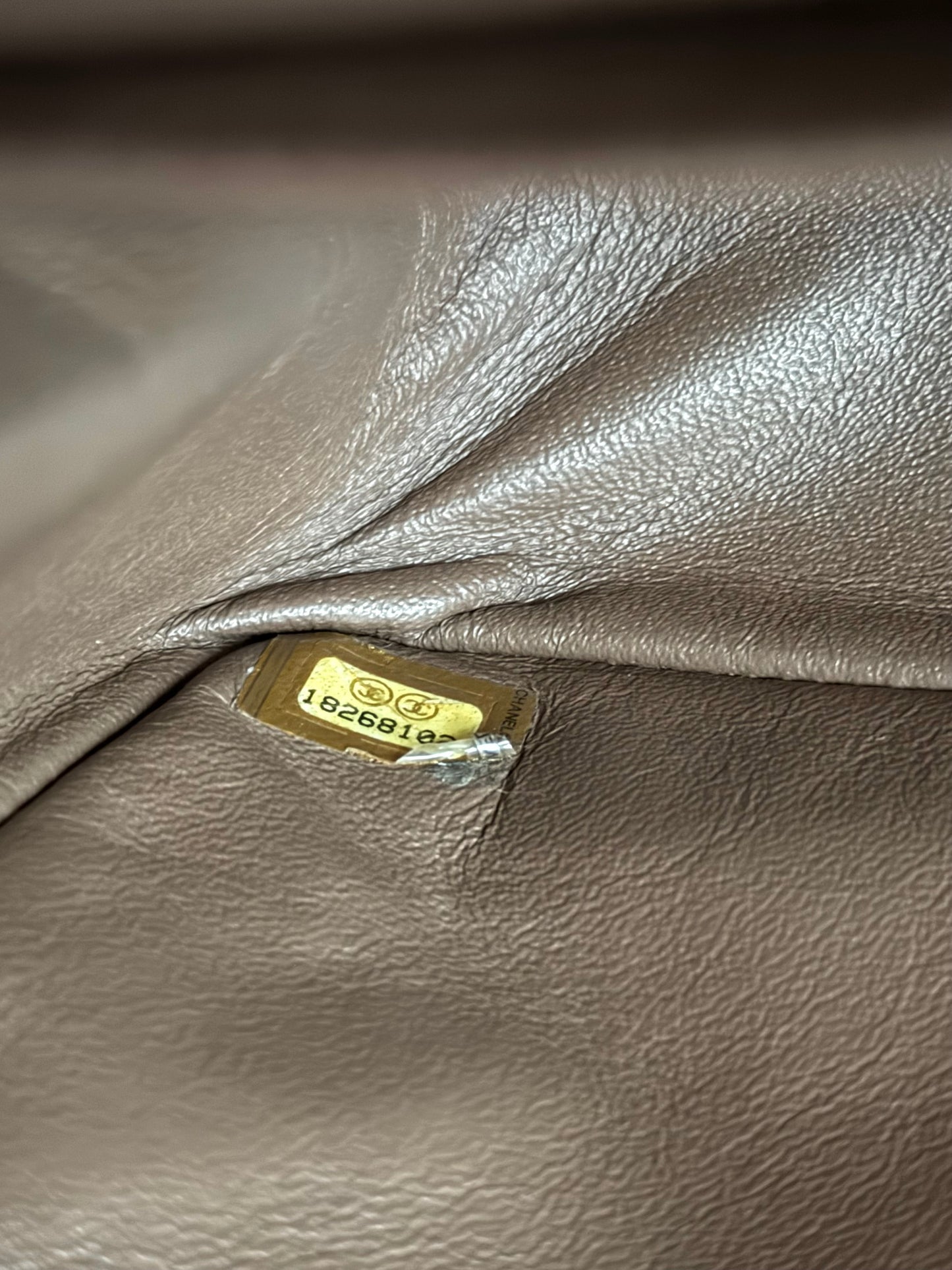 Pre-owned Chanel 2.55 Reissue Large 226 Taupe Leather Flap Bag