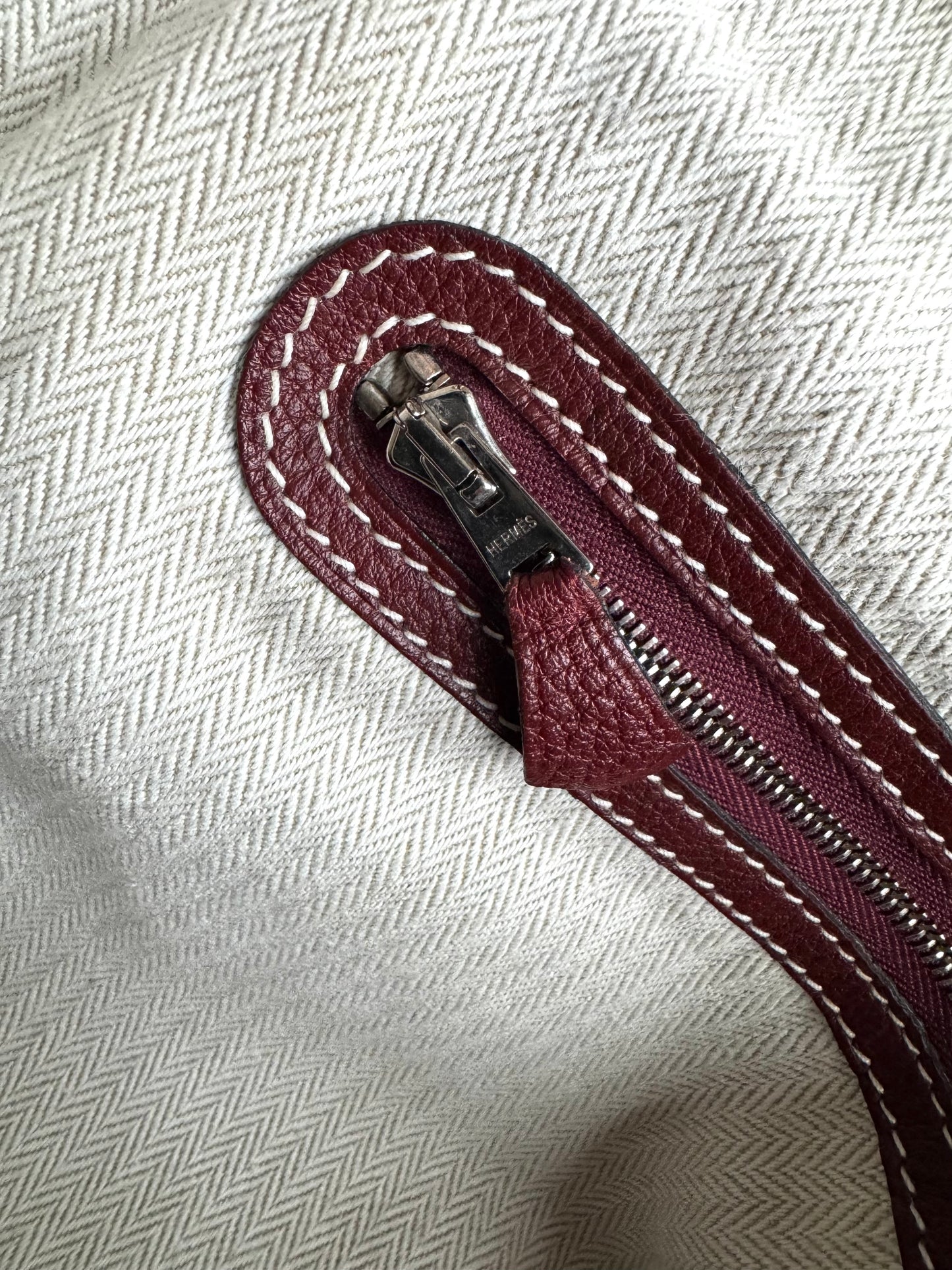 Pre-owned Hermès Garden Party 36 Burgundy Negonda Leather Tote Bag