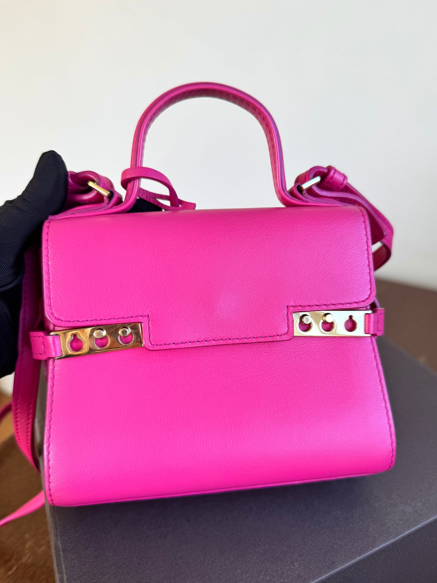 Pre-owned Delvaux Tempête Micro Pink Calfskin Bag