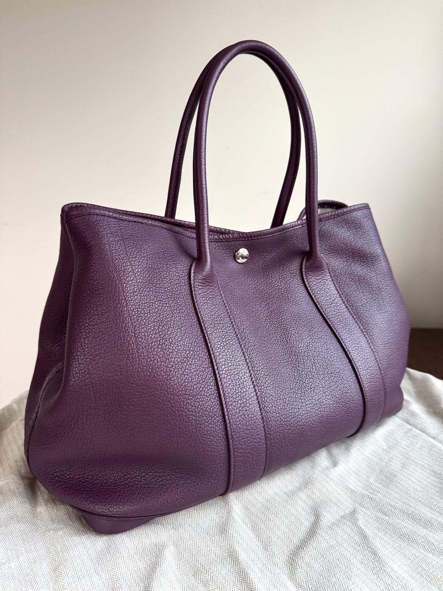 Pre-owned Hermès Garden Party 36 Purple Negonda Leather Tote Bag