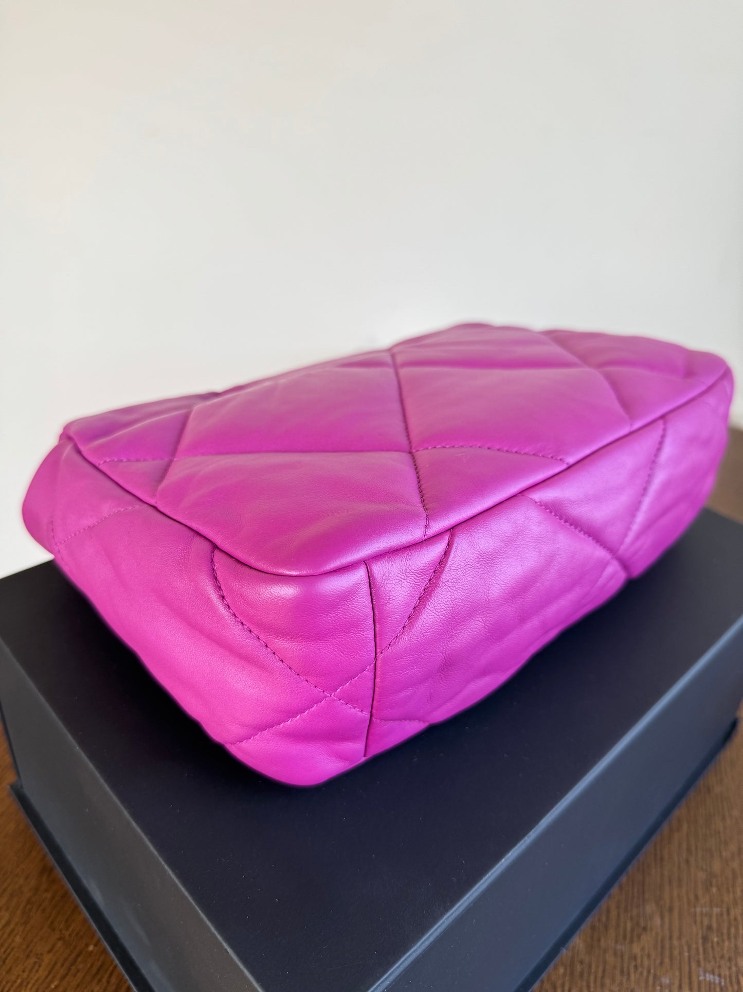 Pre-owned Chanel 19 Small Purple Lambskin Flap Bag