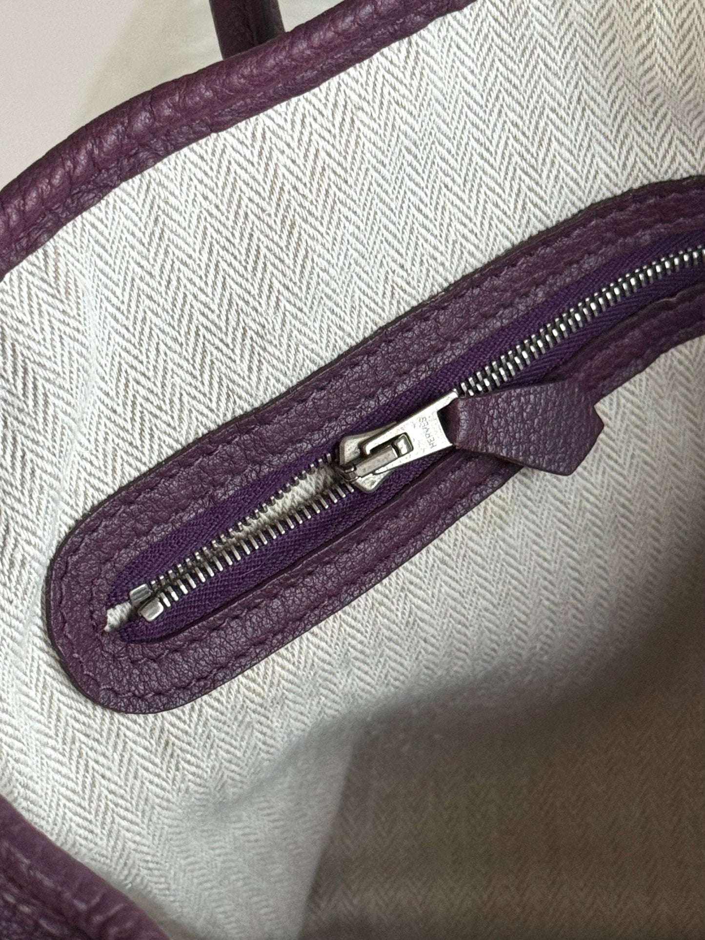 Pre-owned Hermès Garden Party 36 Purple Negonda Leather Tote Bag