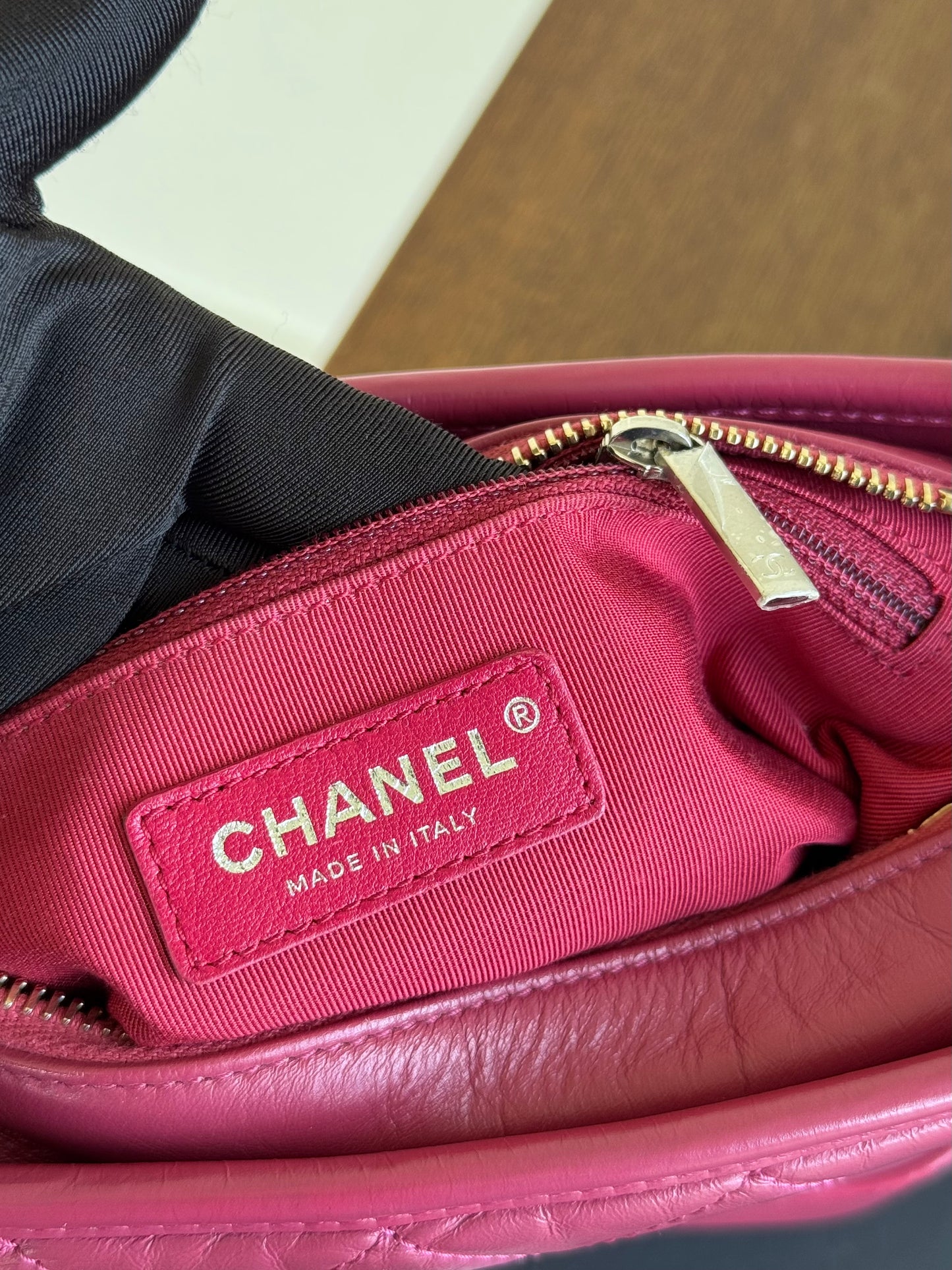 Pre-owned Chanel Gabrielle Small Rose Calfskin Hobo Bag