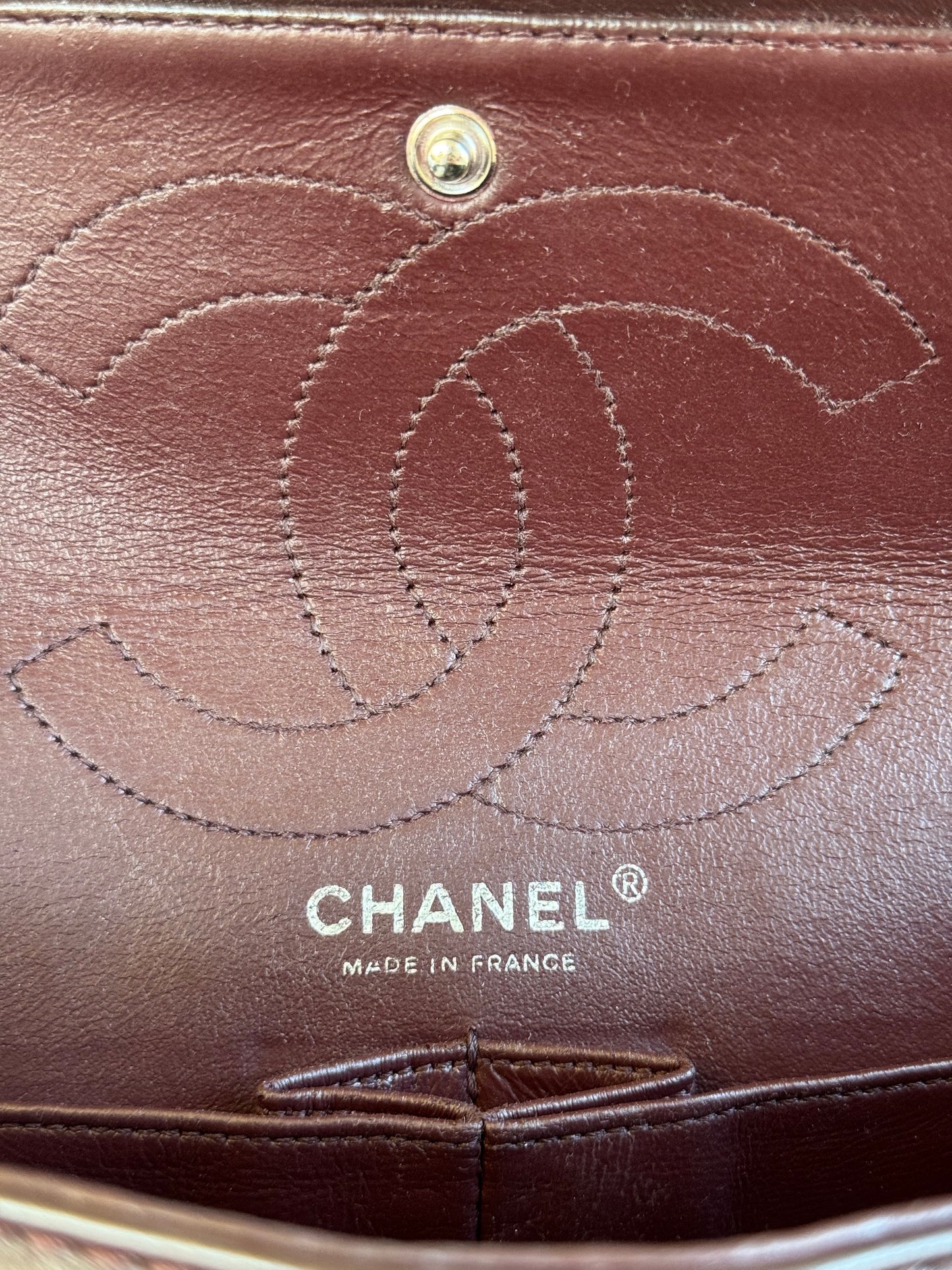 Pre-owned Chanel 2.55 Reissue Large 226 Dark Plum Brown Leather Flap Bag