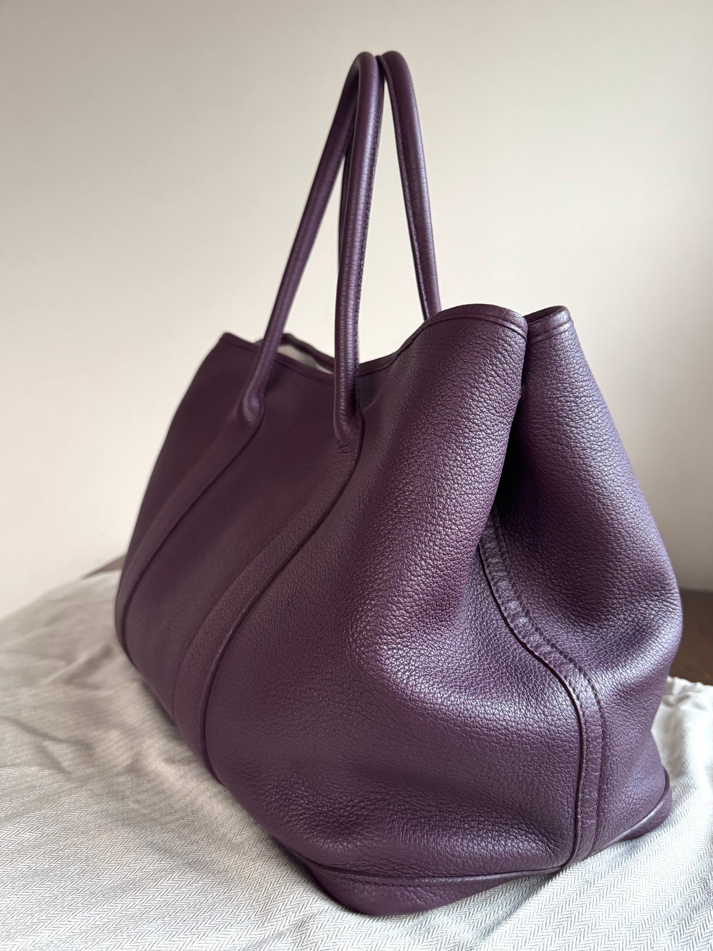 Pre-owned Hermès Garden Party 36 Purple Negonda Leather Tote Bag