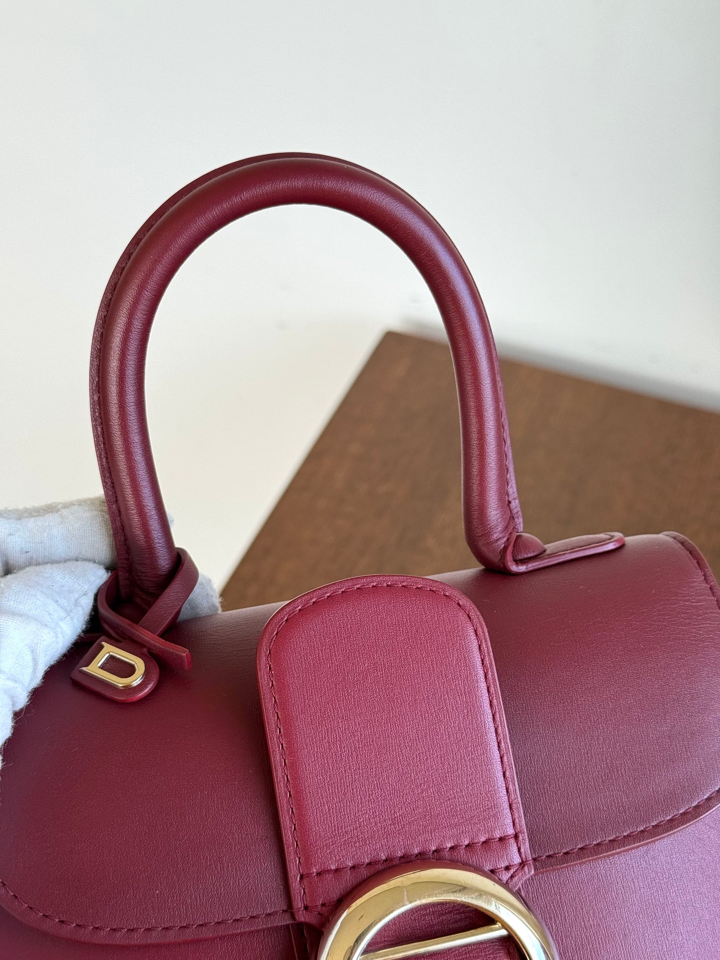 Pre-owned Delvaux Brillant Mini Burgundy Leather Bag