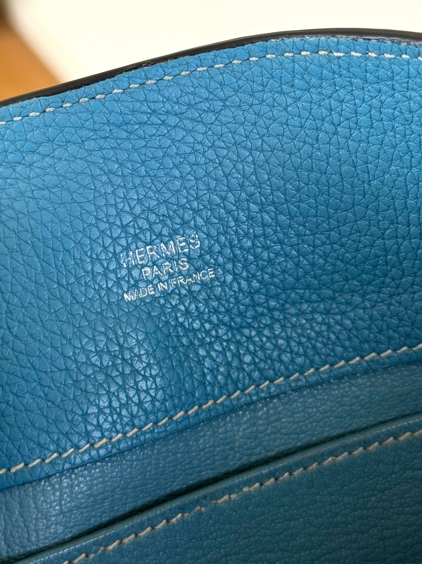 Pre-owned Hermès So Kelly 26 Blue Izmir Togo Shoulder Bag