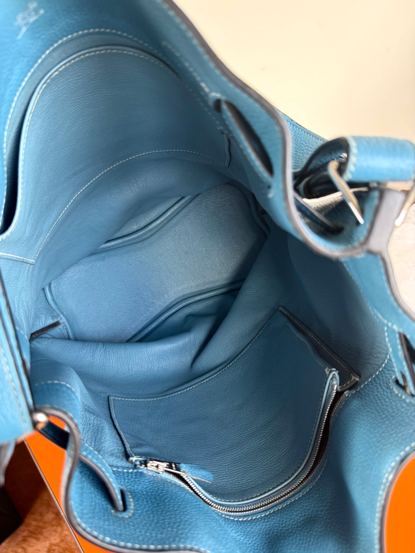 Pre-owned Hermès So Kelly 26 Blue Izmir Togo Shoulder Bag