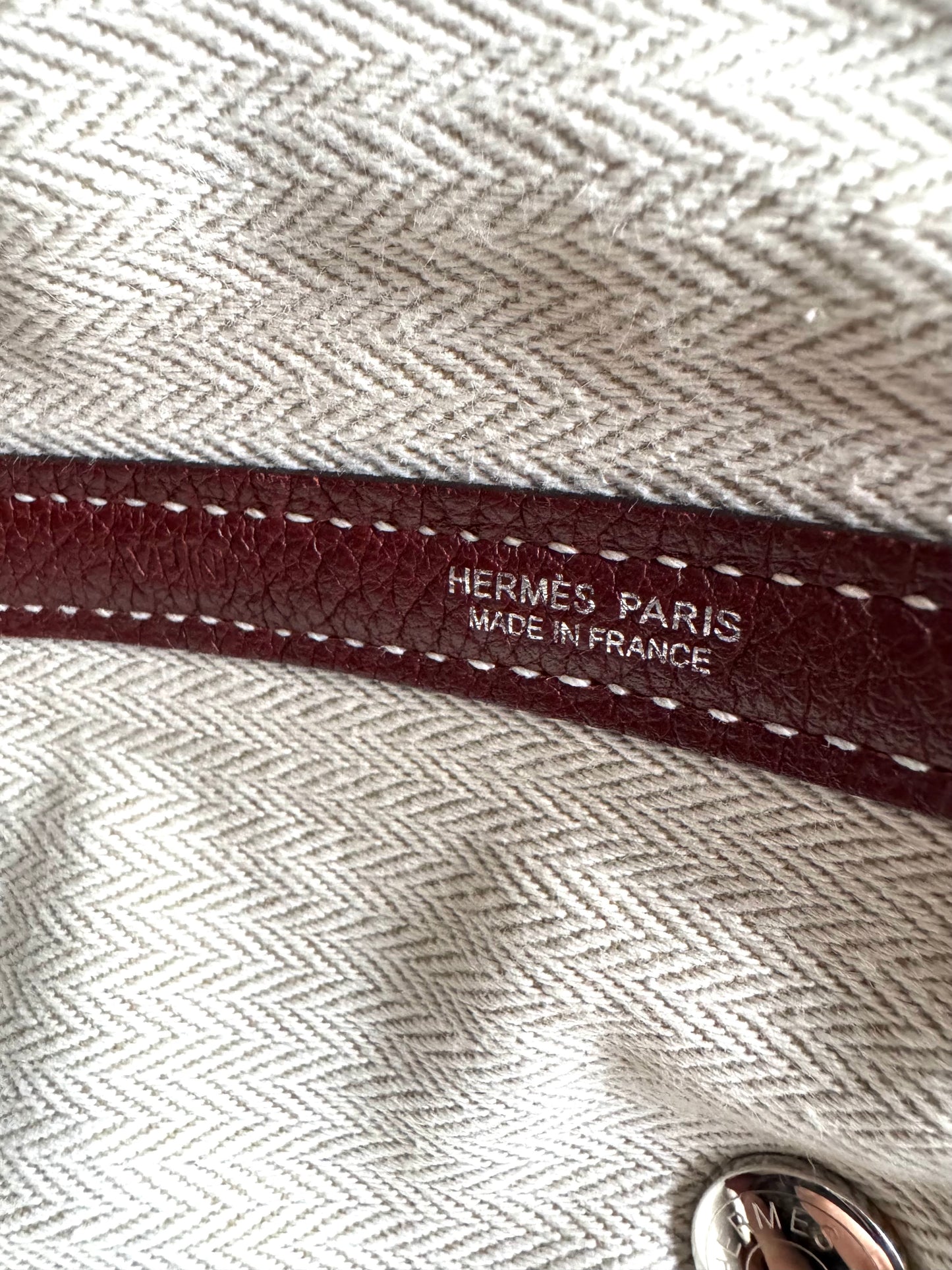 Pre-owned Hermès Garden Party 36 Burgundy Negonda Leather Tote Bag