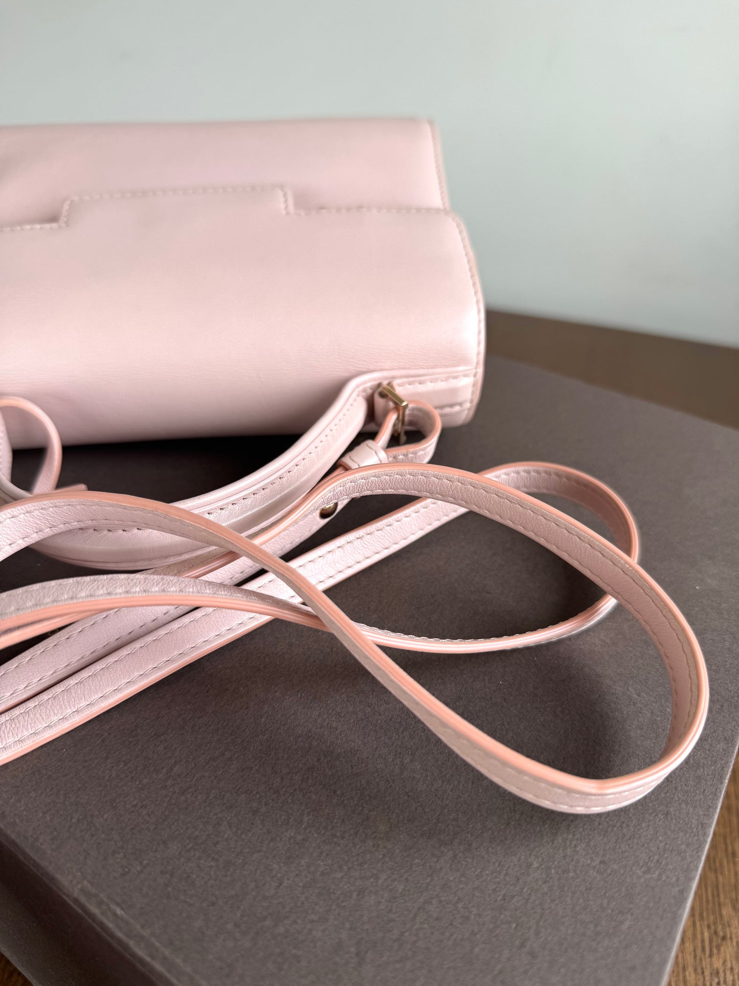 Pre-owned Delvaux Tempête PM Nude Rose Calfskin Bag