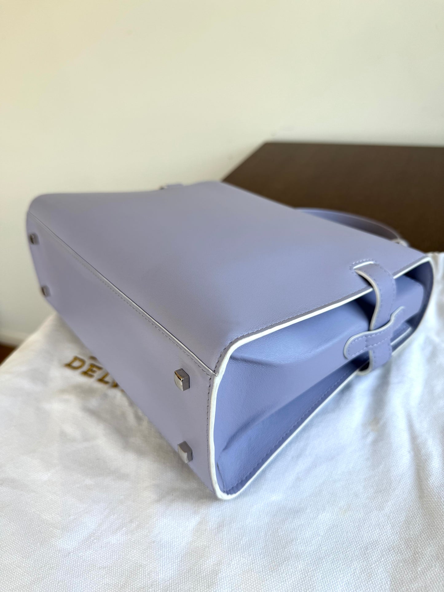 Pre-owned Delvaux Tempête MM Lavender Leather Bag