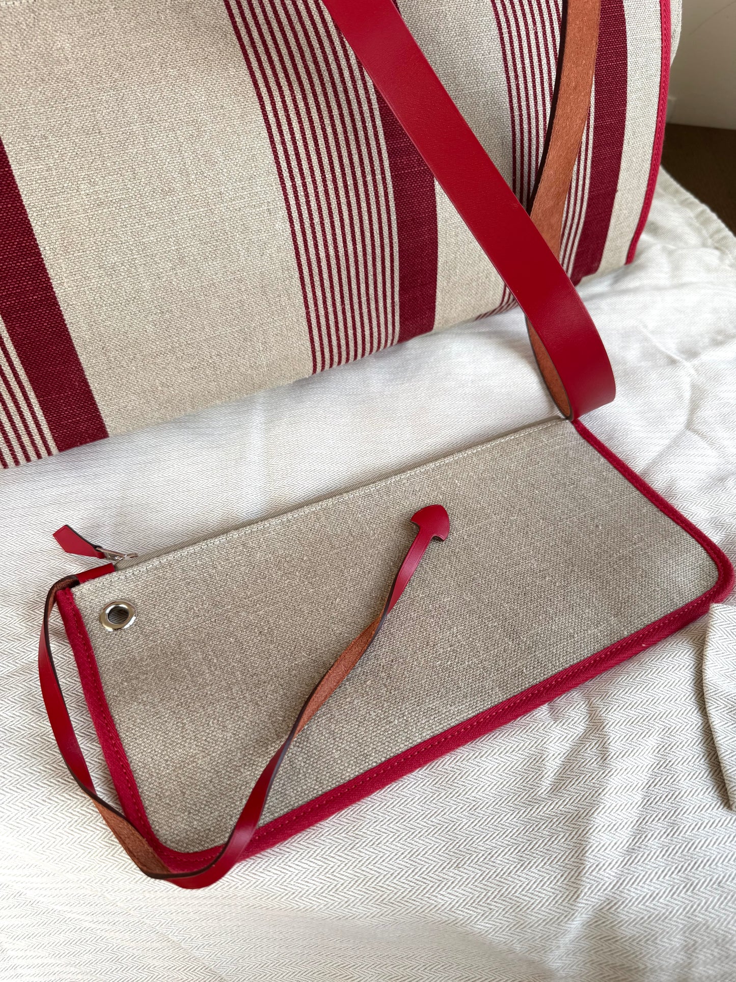 Pre-owned Hermès Herbag Zip 50 Printed Toile Leather Travel Bag