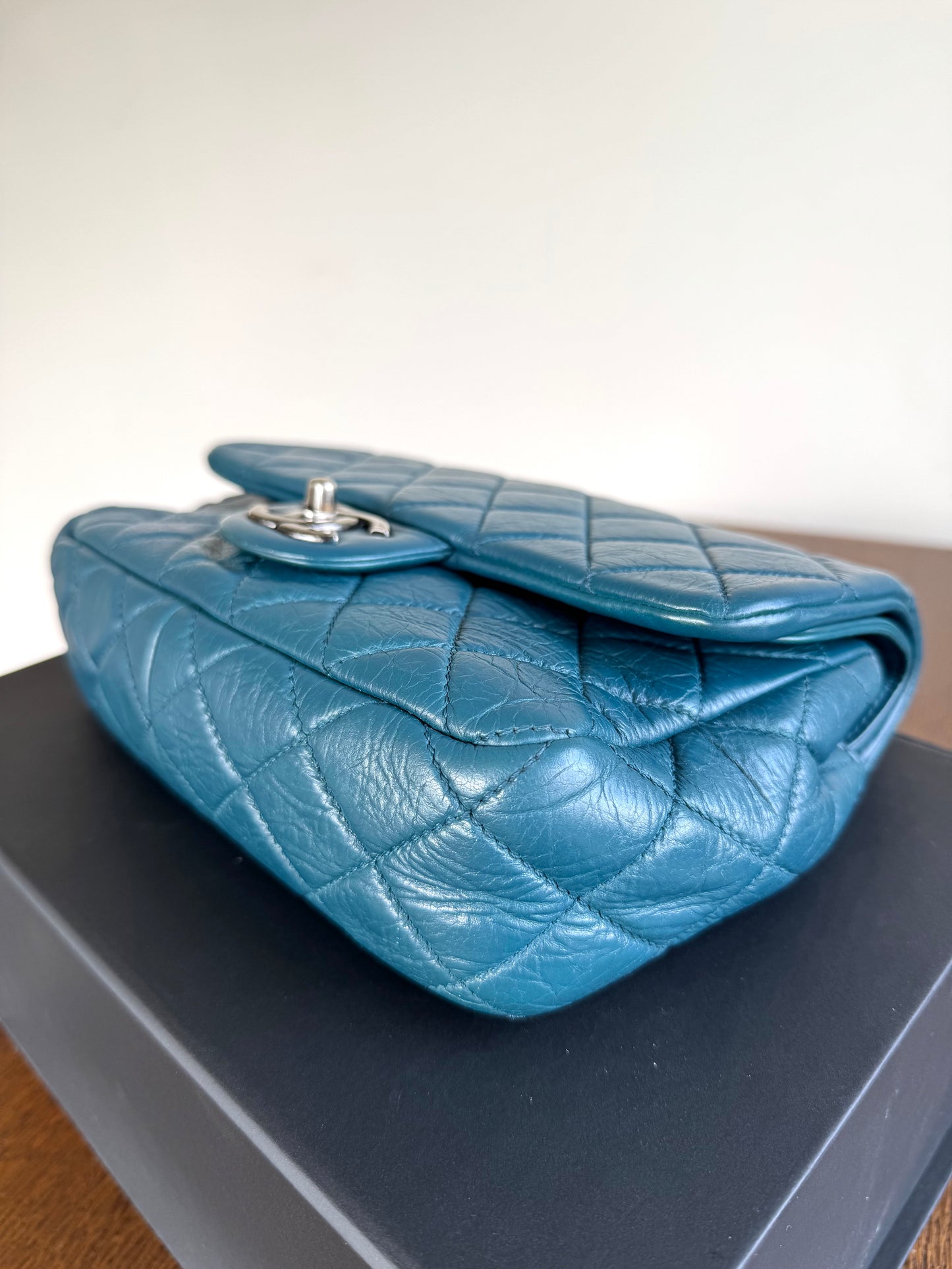 Pre-owned Chanel Paris-Dallas CC Blue Aged Calfskin Double Flap Bag