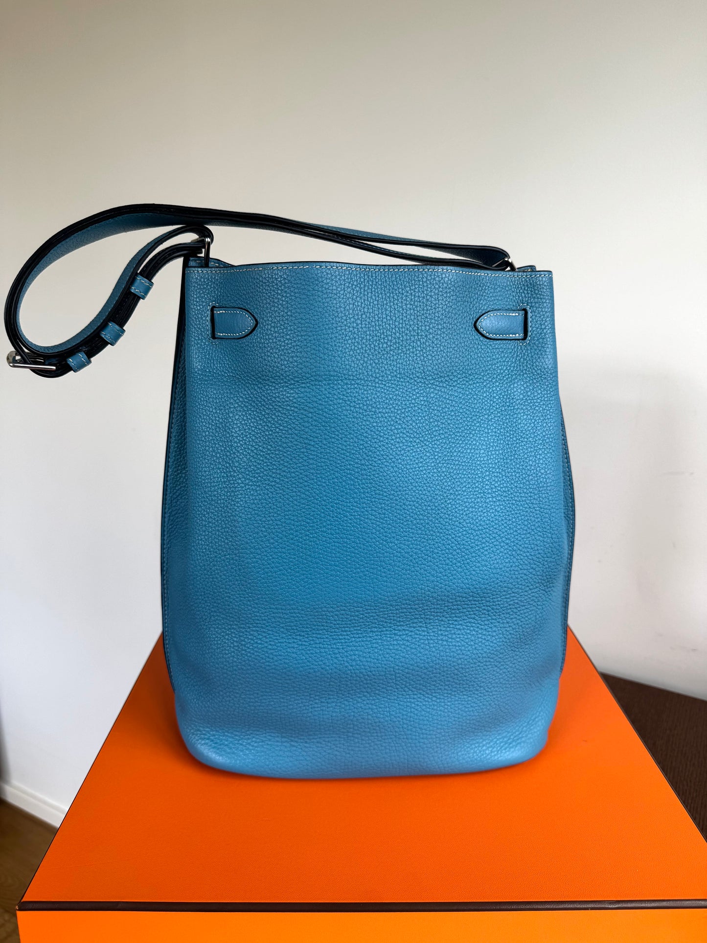 Pre-owned Hermès So Kelly 26 Blue Izmir Togo Shoulder Bag