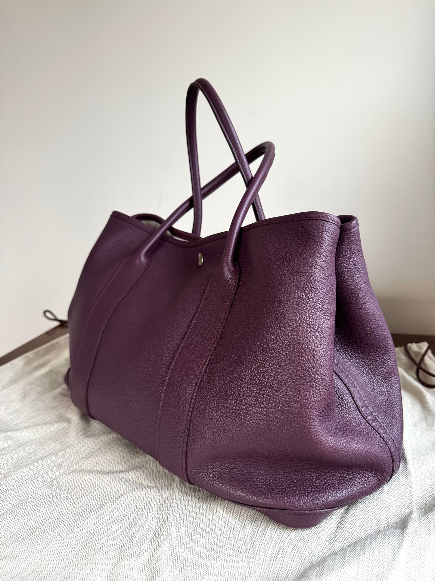 Pre-owned Hermès Garden Party 36 Purple Negonda Leather Tote Bag