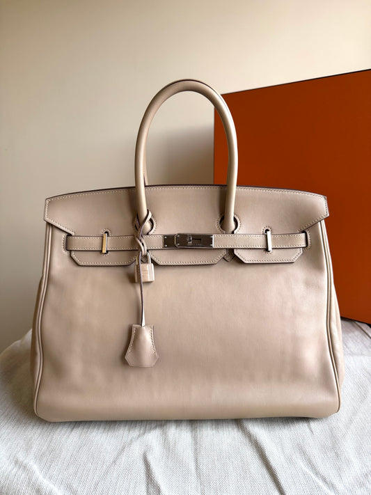 Pre-owned Hermès Birkin 35 Trench Swift Leather Bag