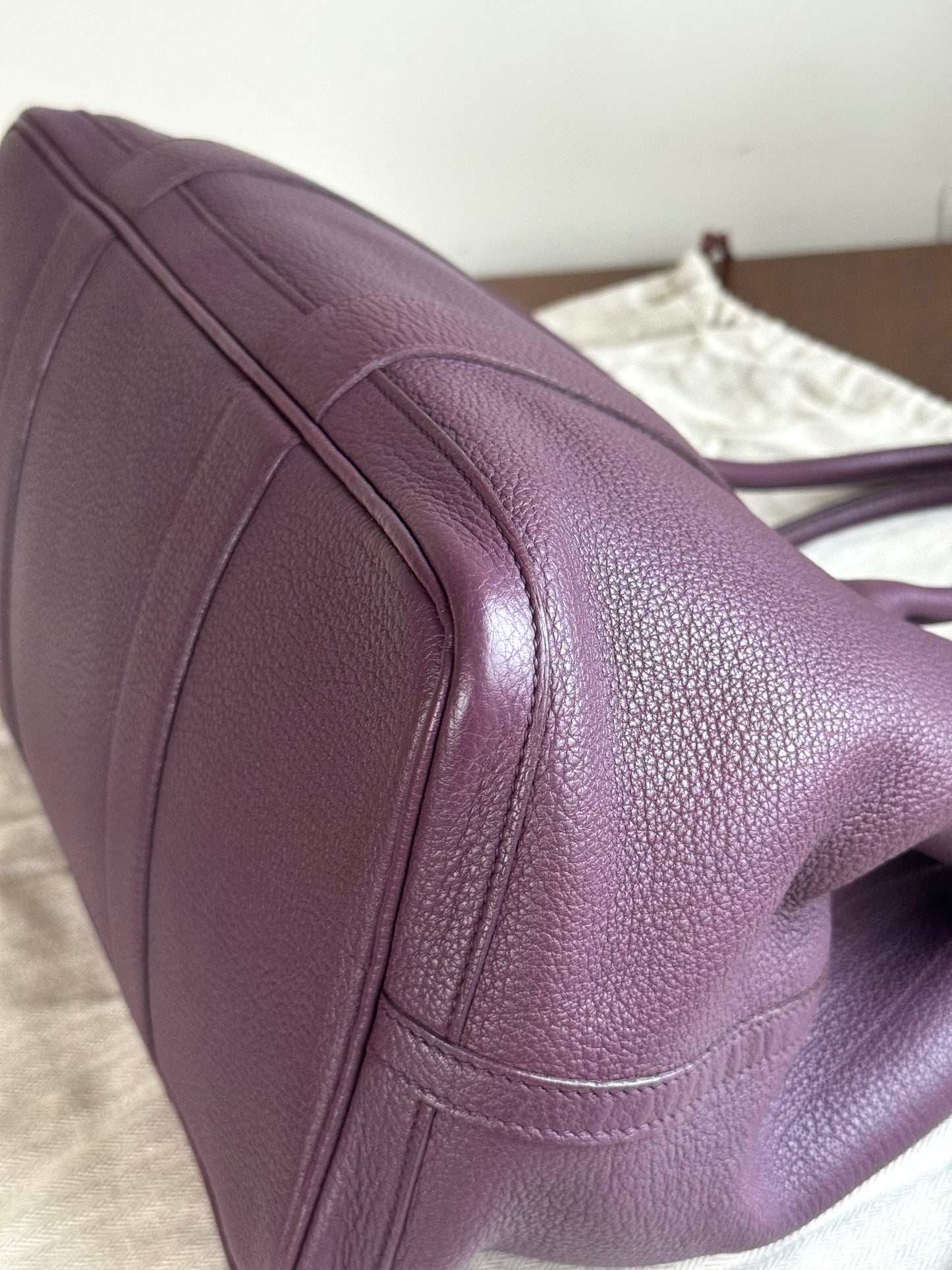 Pre-owned Hermès Garden Party 36 Purple Negonda Leather Tote Bag