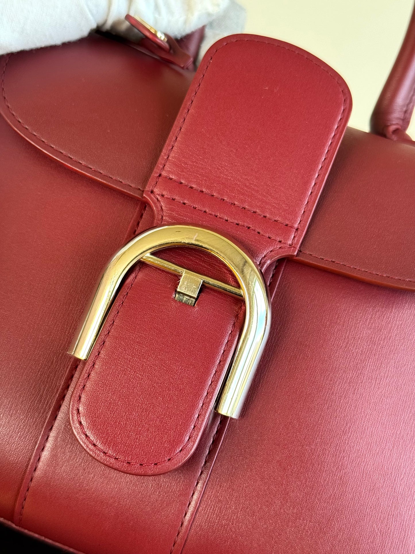 Pre-owned Delvaux Brillant Mini Burgundy Leather Bag