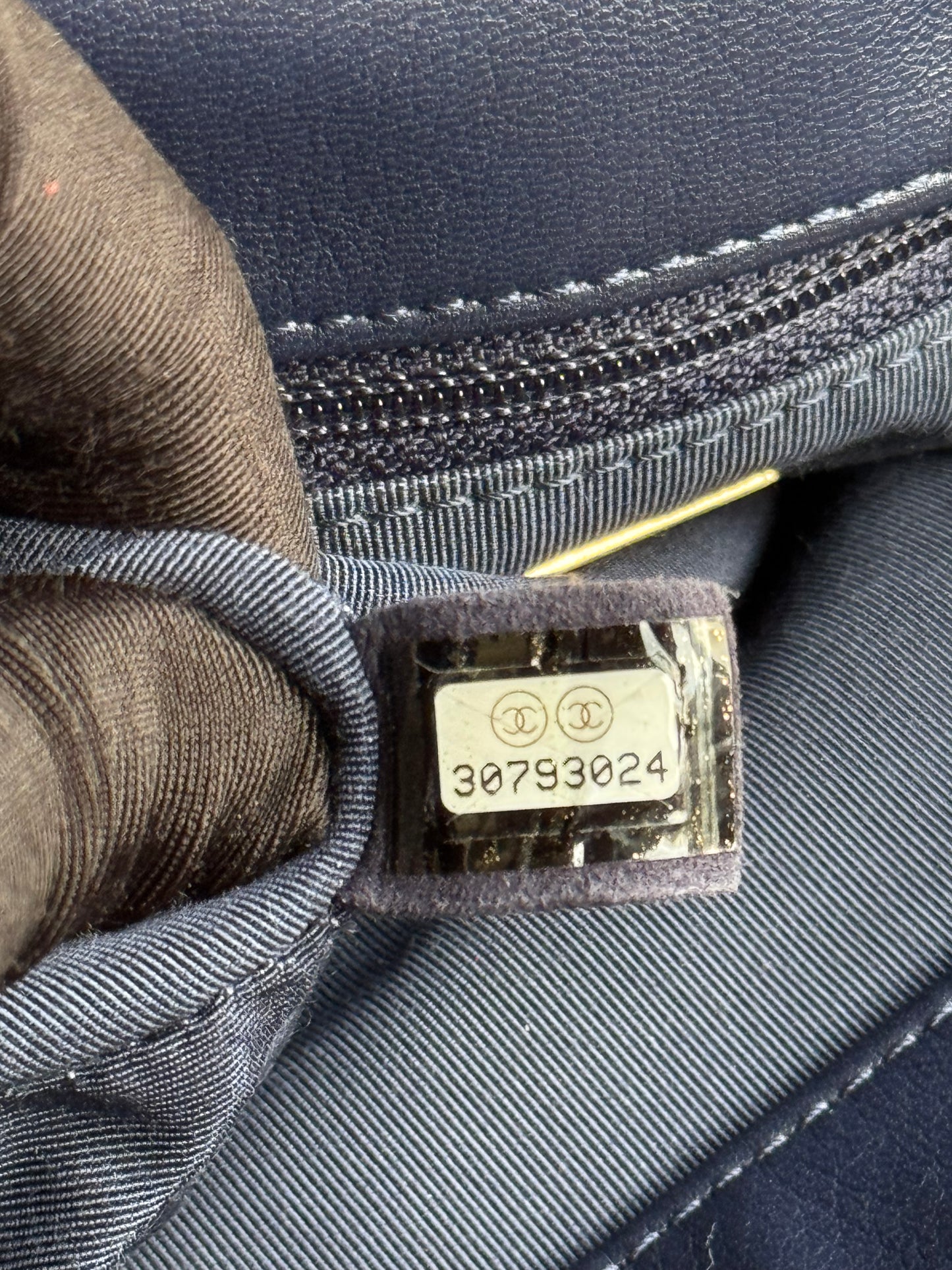 Pre-owned Chanel 19 Small Navy Lambskin Flap Bag