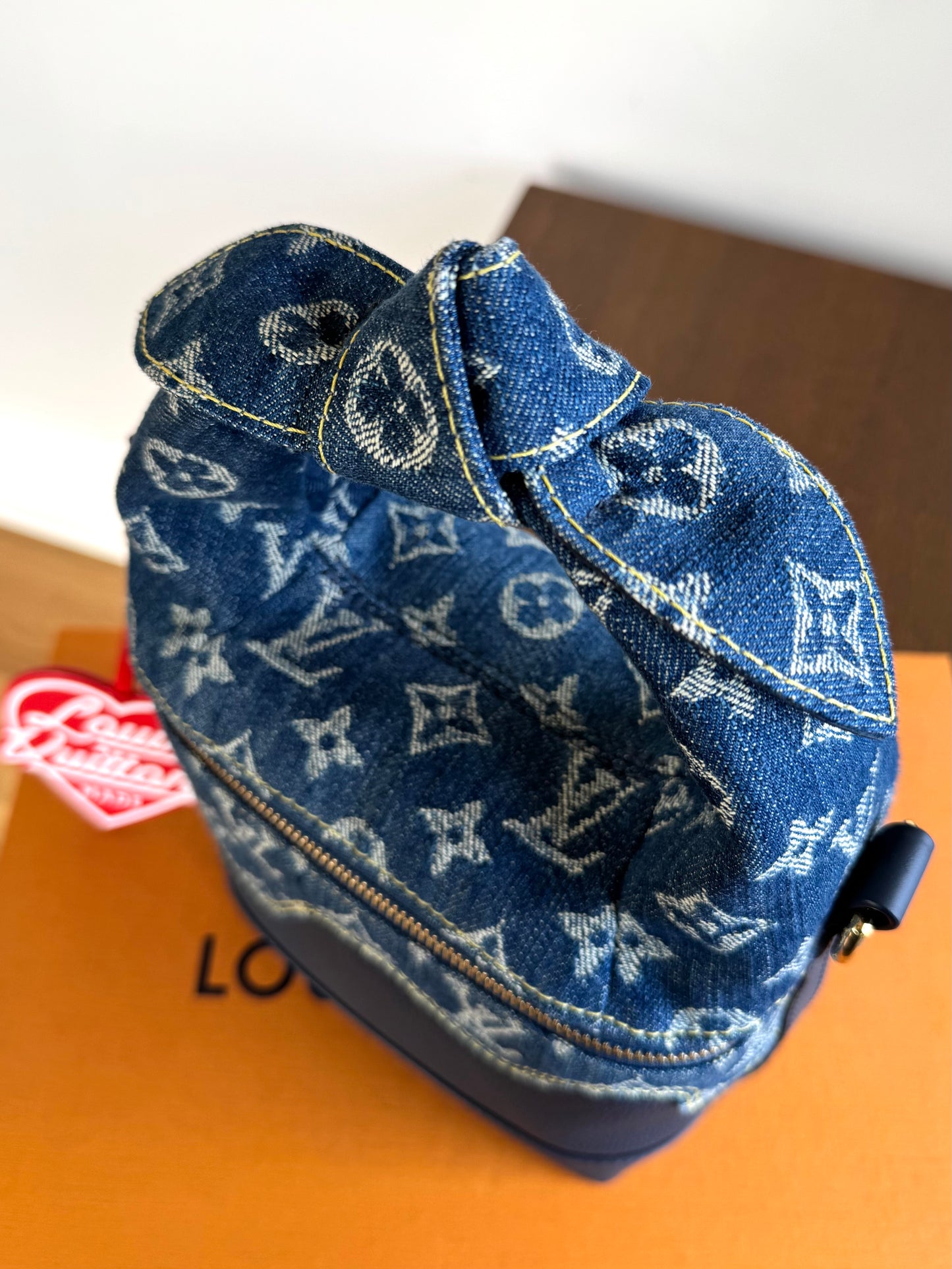 Pre-owned Louis Vuitton x Nigo Monogram Blue Denim Japanese Cruiser Bag