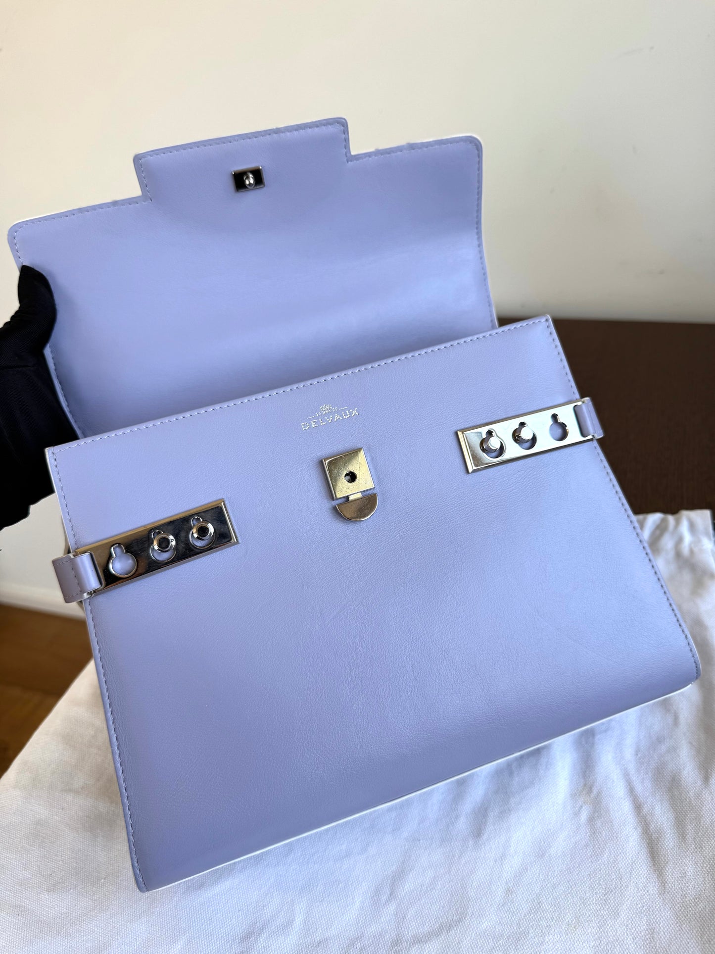 Pre-owned Delvaux Tempête MM Lavender Leather Bag