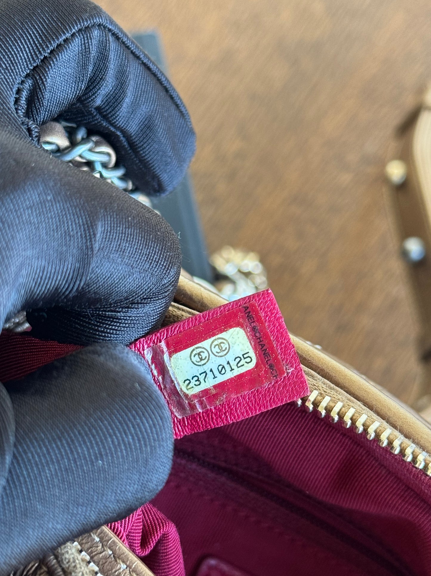 Pre-owned Chanel Gabrielle Small Bronze Leather Hobo Bag