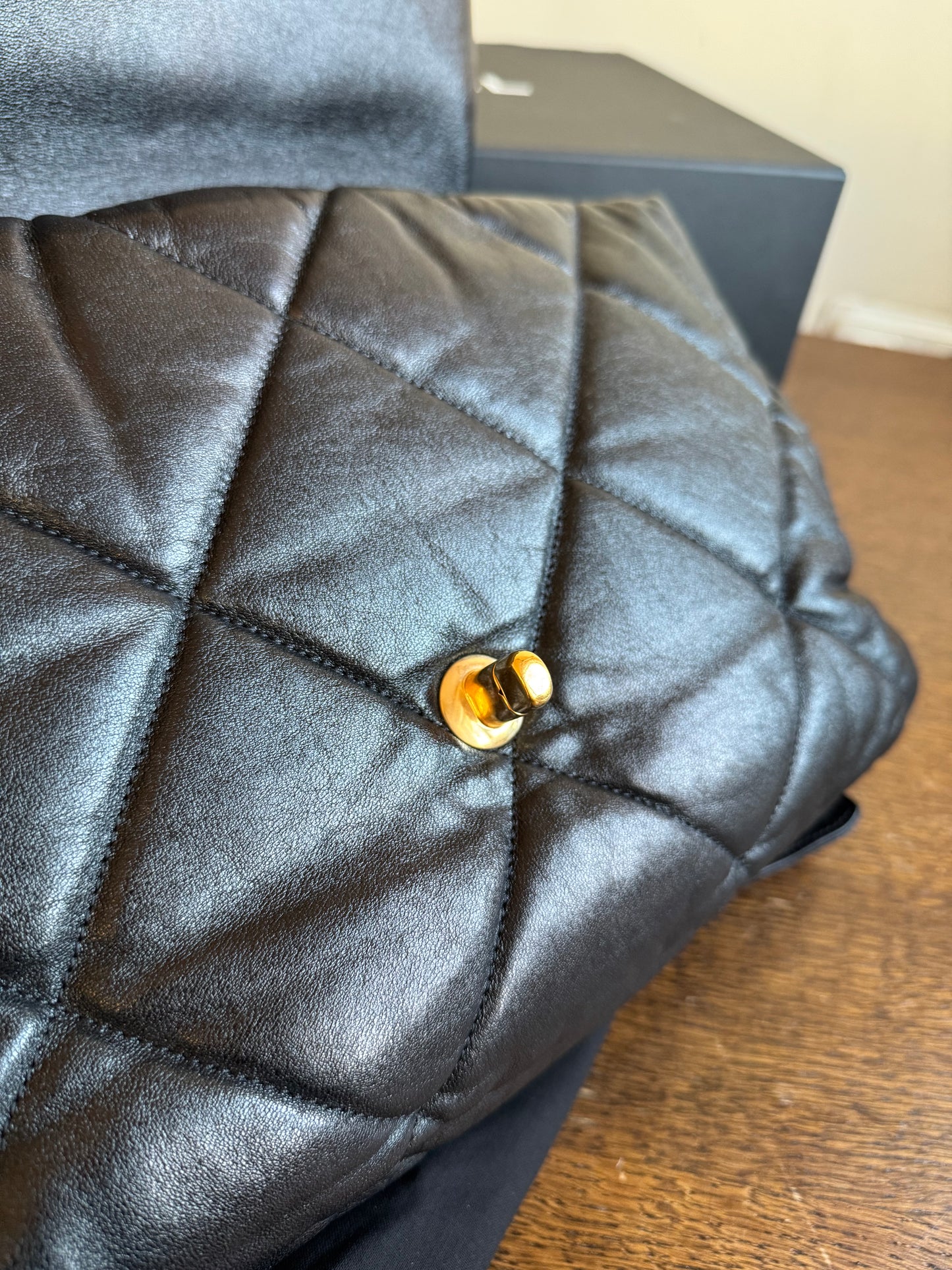 Pre-owned Chanel 19 Maxi Black Lambskin Flap Bag