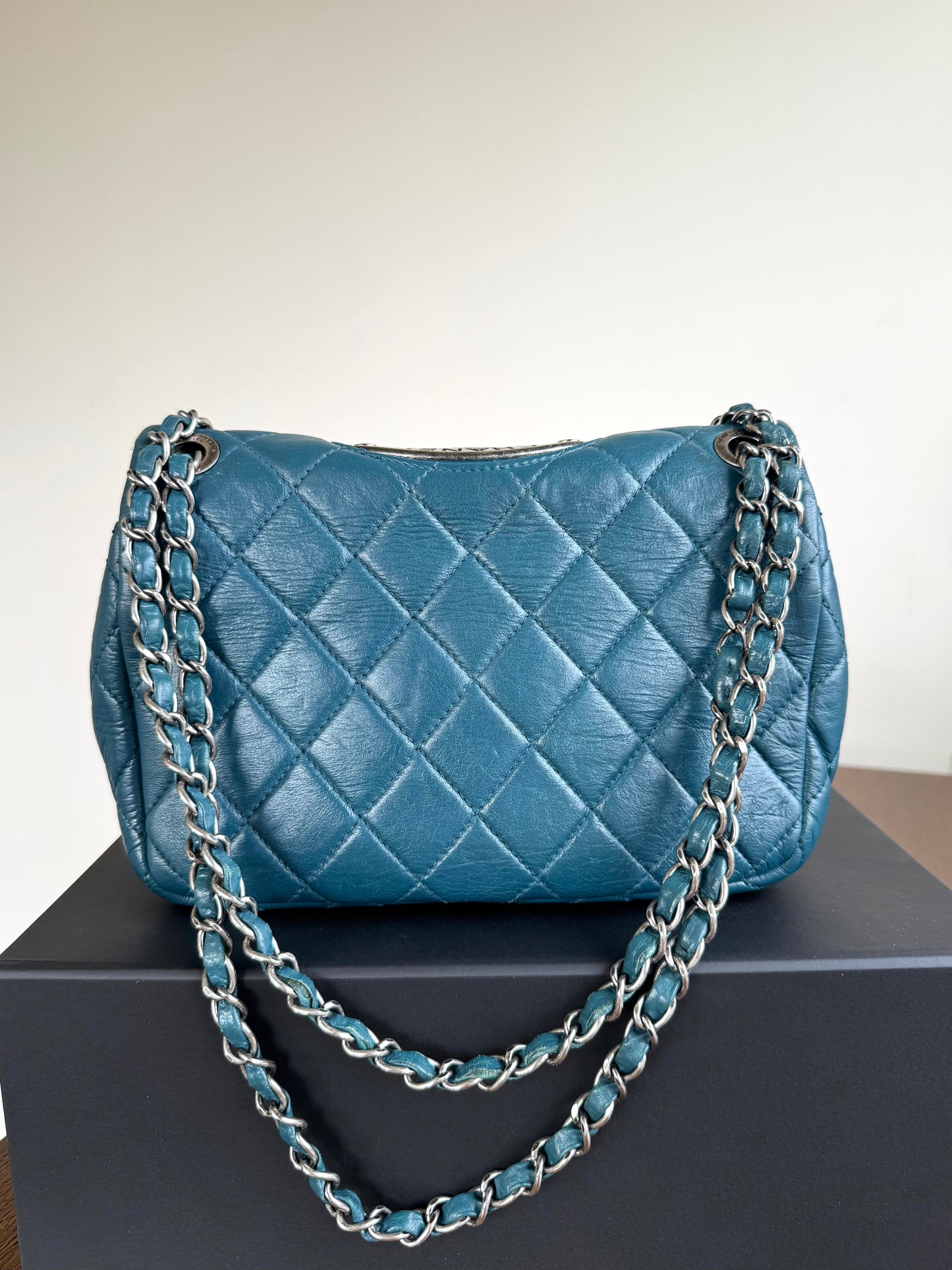 Pre-owned Chanel Paris-Dallas CC Blue Aged Calfskin Double Flap Bag