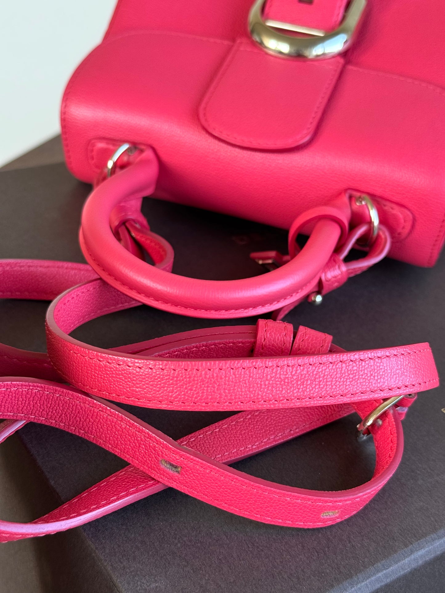 Pre-owned Delvaux Brillant Mini Pink Leather Bag
