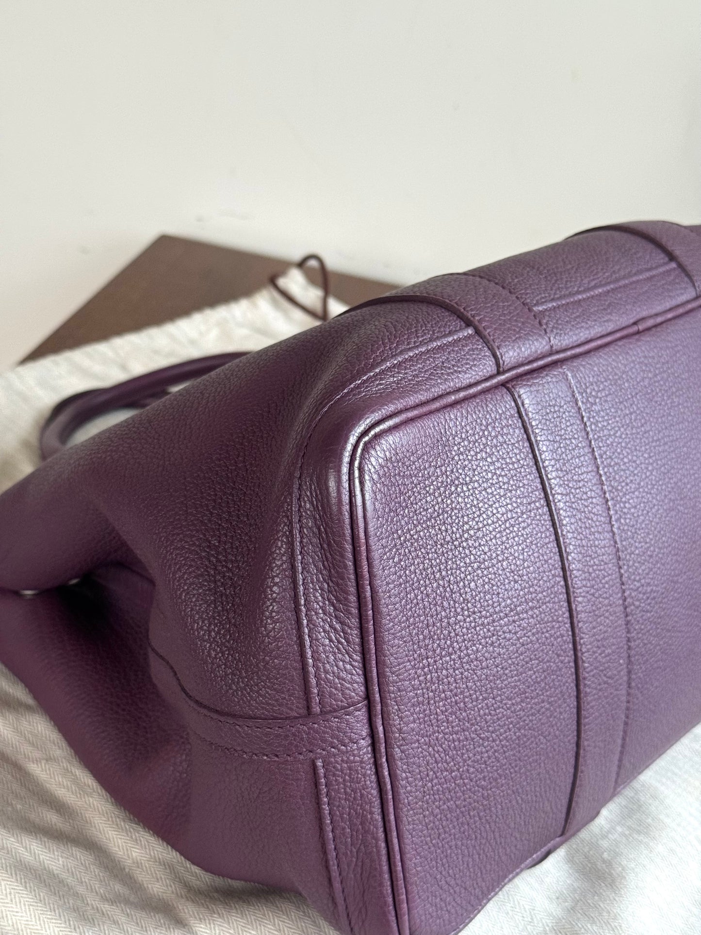 Pre-owned Hermès Garden Party 36 Purple Negonda Leather Tote Bag