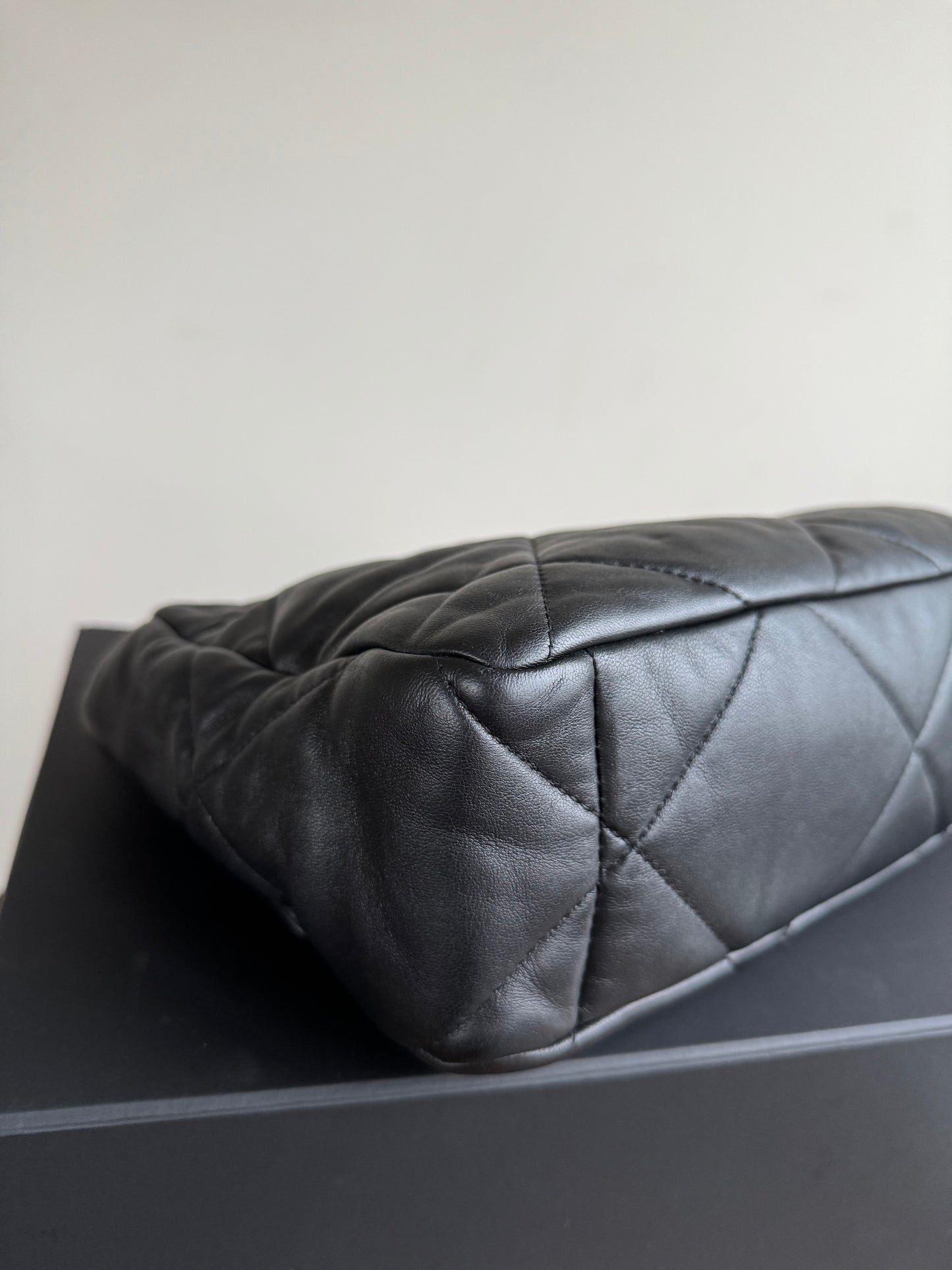 Pre-owned Chanel 19 Large Black Lambskin Flap Bag