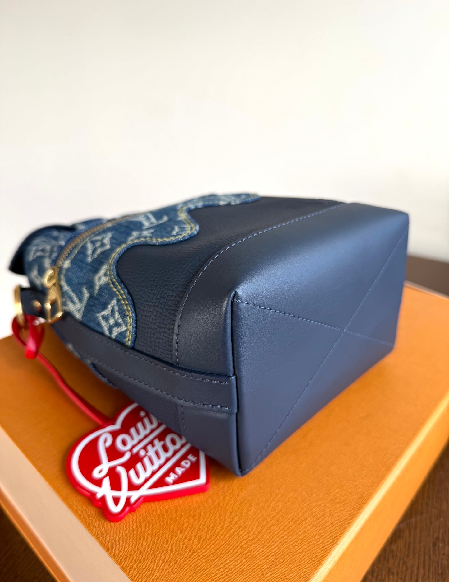 Pre-owned Louis Vuitton x Nigo Monogram Blue Denim Japanese Cruiser Bag