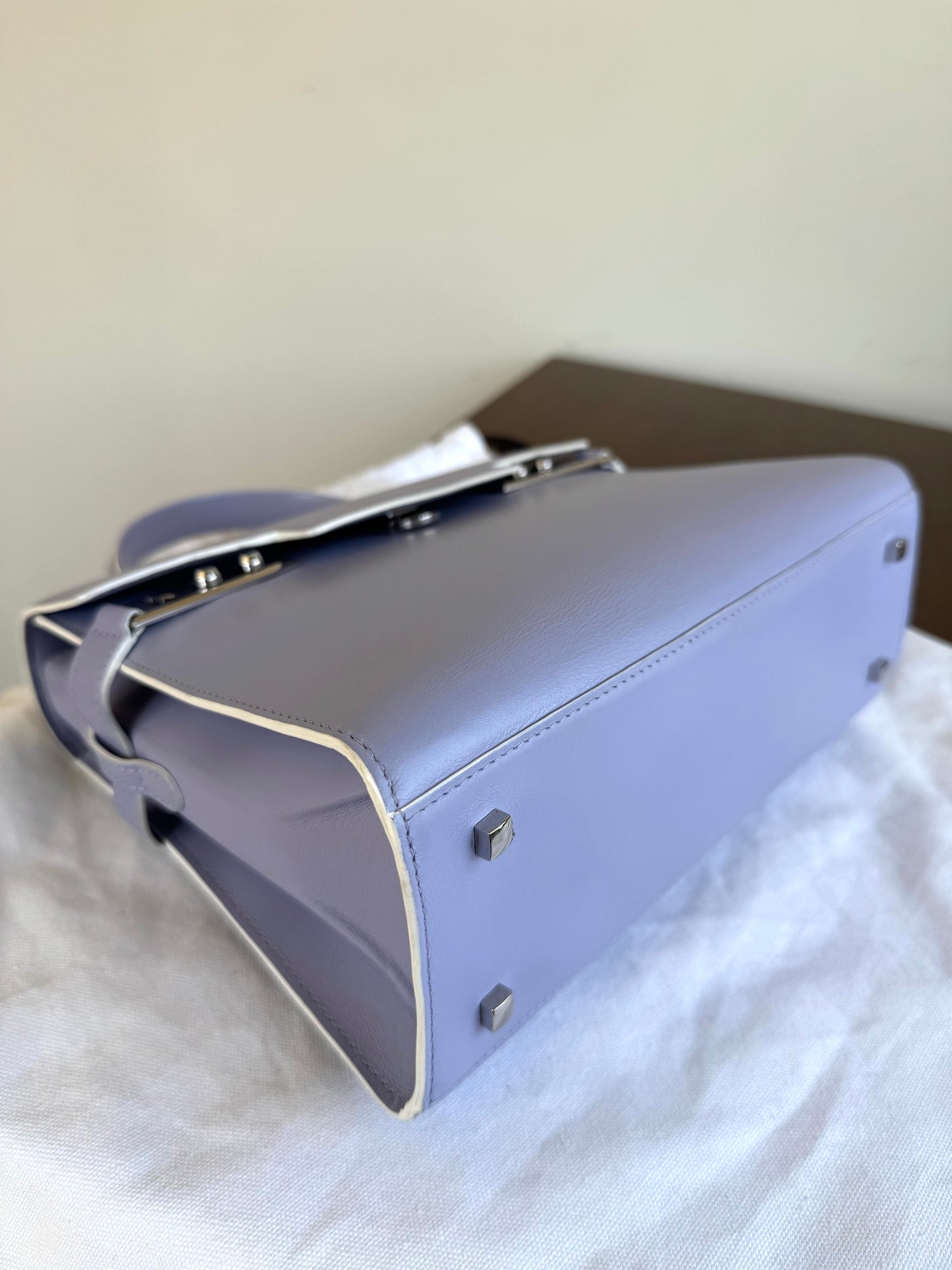 Pre-owned Delvaux Tempête MM Lavender Leather Bag